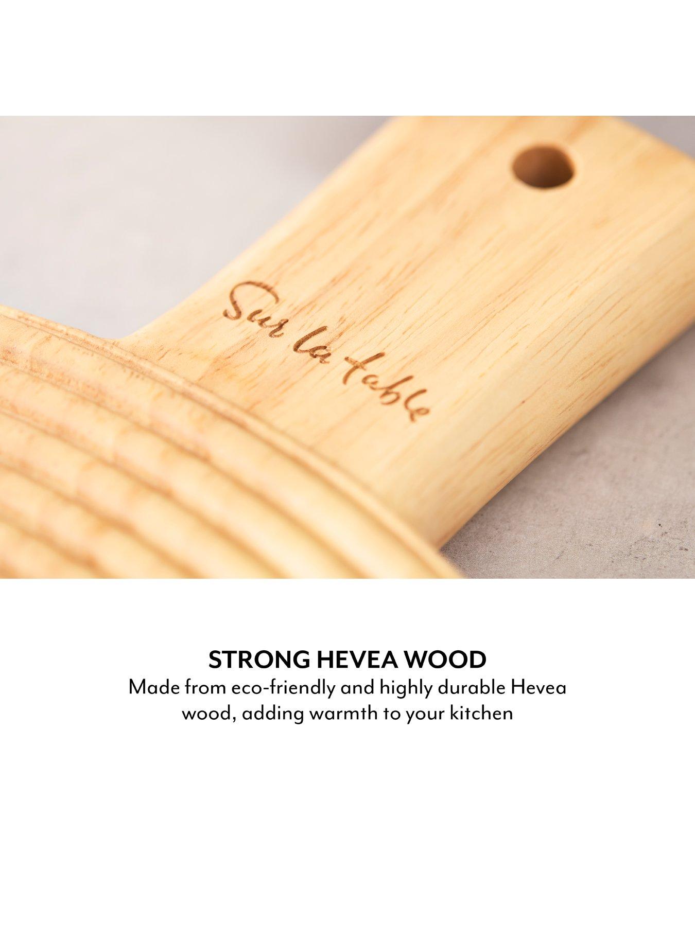 Image 6 of 7 of Sur La Table Large Round Paddle Serving Board- Hevea Wood