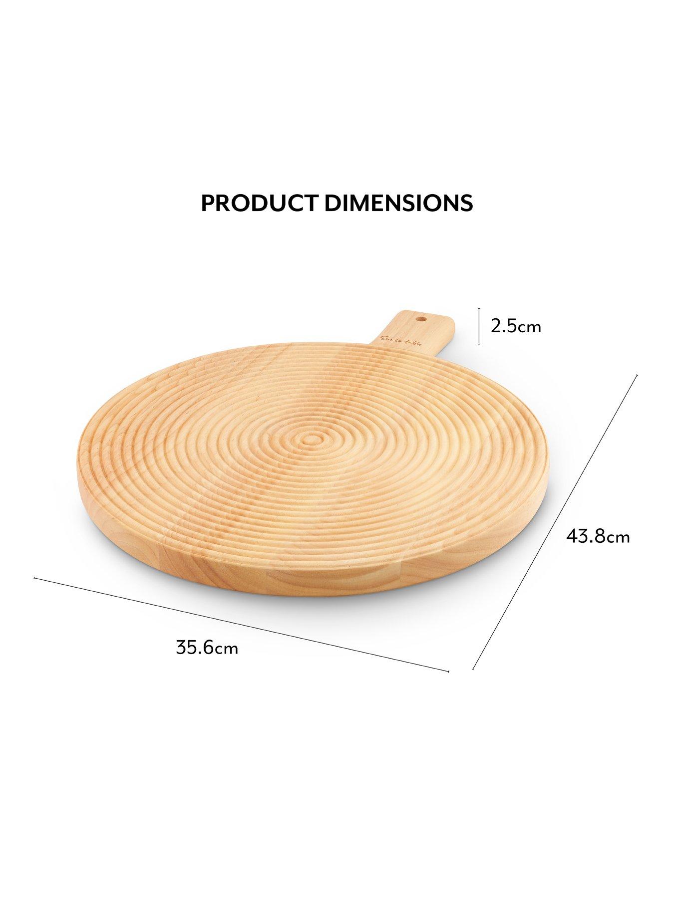 Image 7 of 7 of Sur La Table Large Round Paddle Serving Board- Hevea Wood
