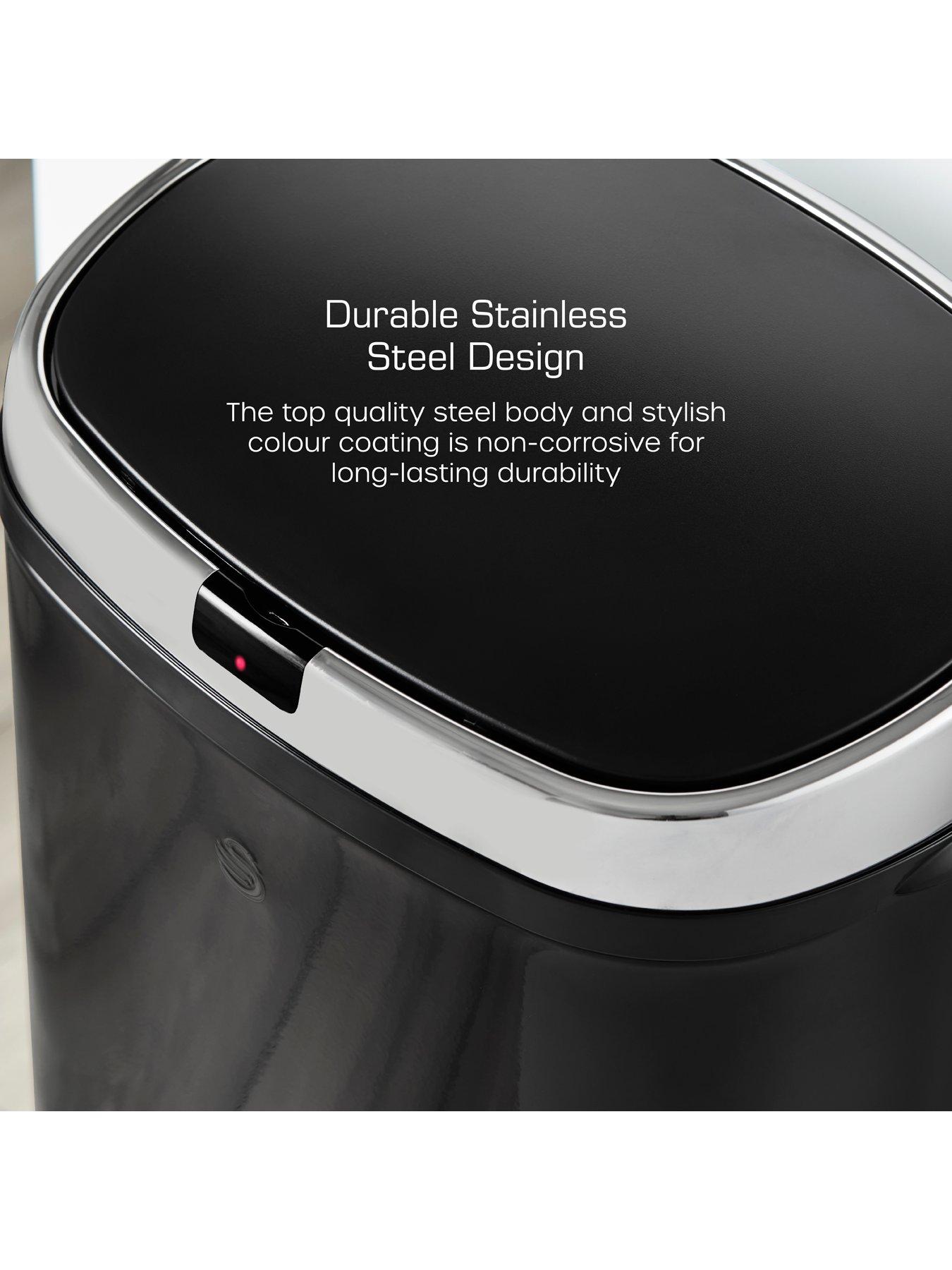 Image 4 of 6 of Swan Townhouse 42-Litre Square Sensor Bin in Black