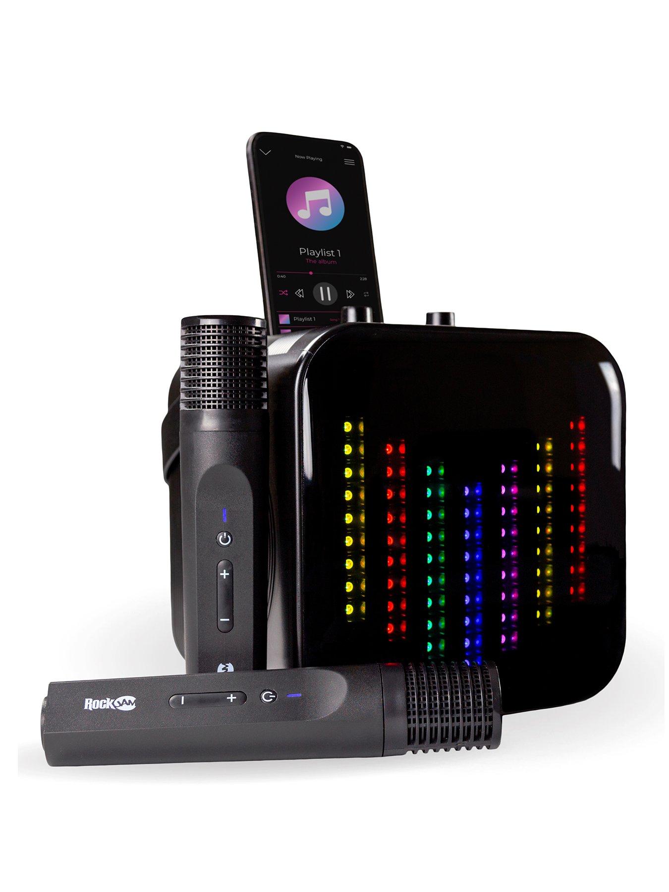undefined Rechargeable Bluetooth Pixel Karaoke Machine with 2 Wireless Microphones