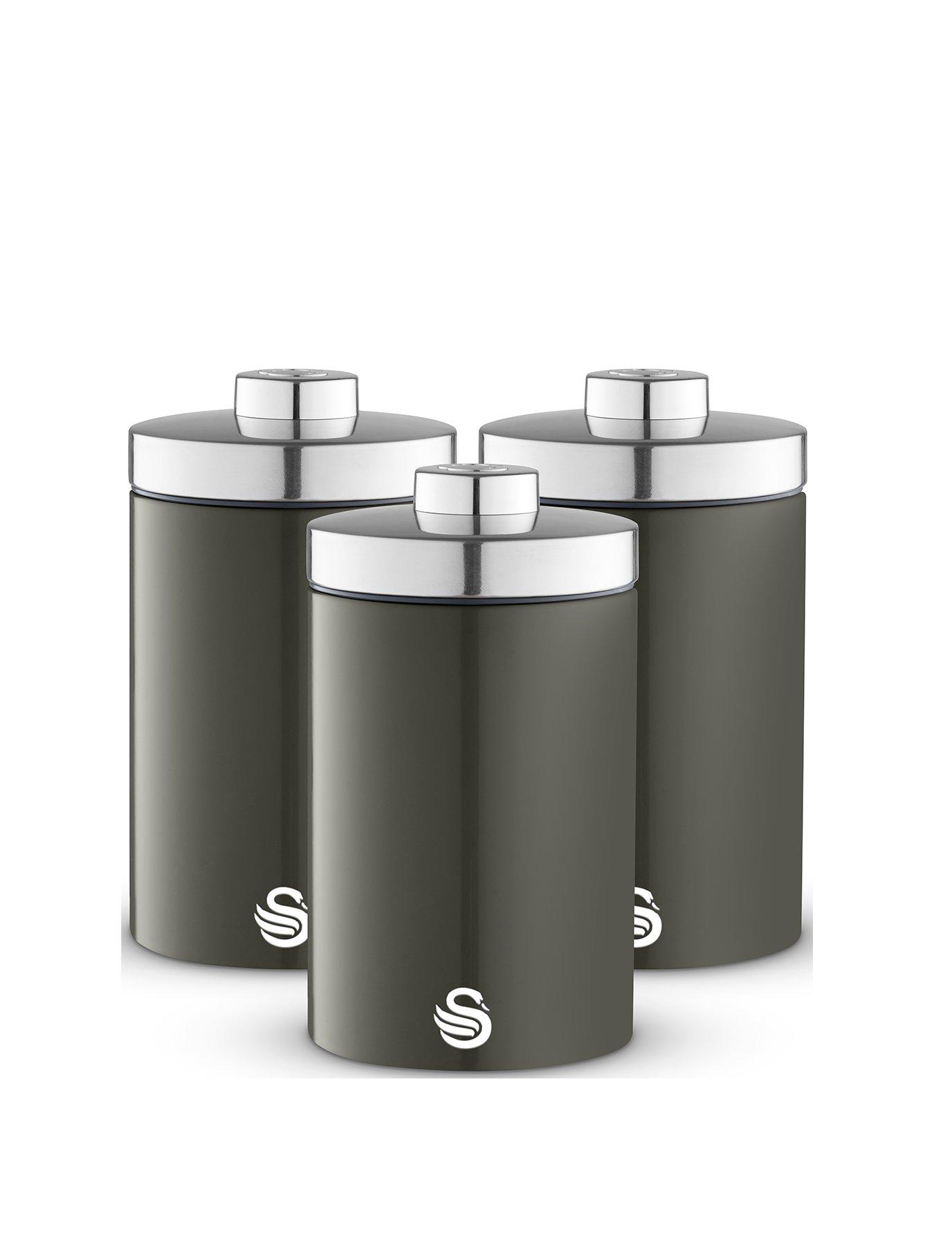 undefined Townhouse Set of 3 Storage Canisters - Graphite Grey
