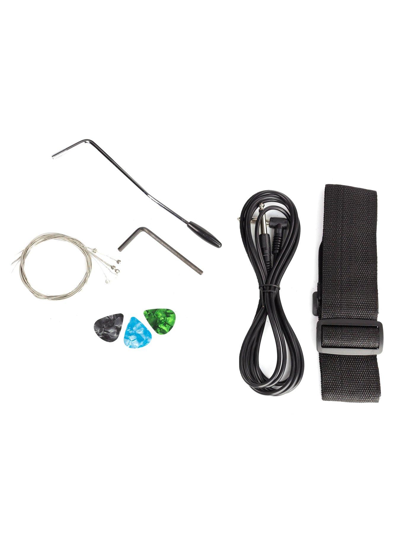 Image 7 of 7 of Jaxville Full Size Electric Guitar Beginner Starter Kit, Geo - Style Guitar with 10W Amp, Gig Bag, Strap, Cable,Strings, Picks &amp; Online Lessons