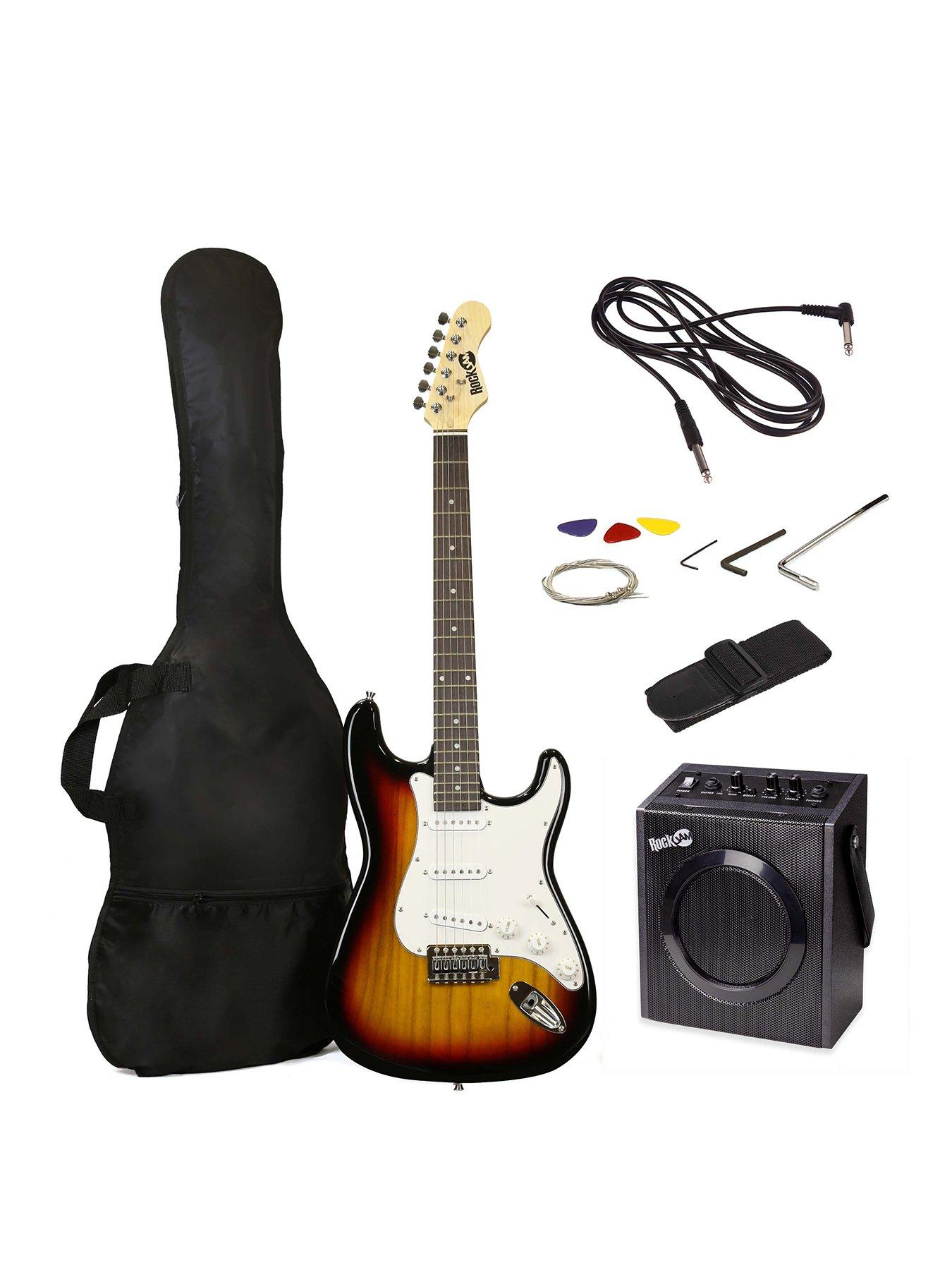RockJam Full Size Electric Guitar Kit with 10-Watt Guitar Amp, Lessons, Strap, Gig Bag, Picks, Whammy, Lead and Spare Strings