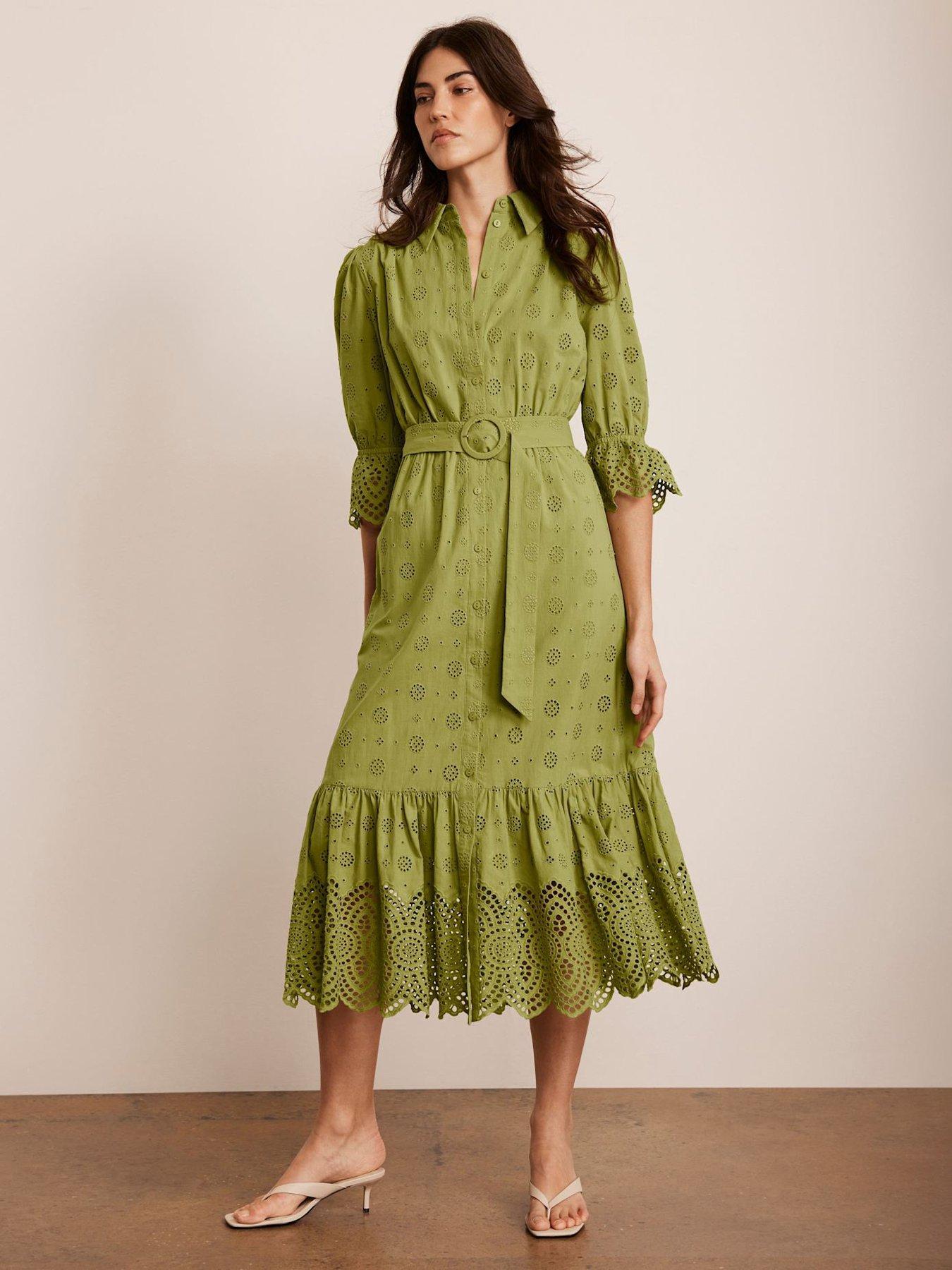 green mint velvet dress Broderie Midi - Maxi dress