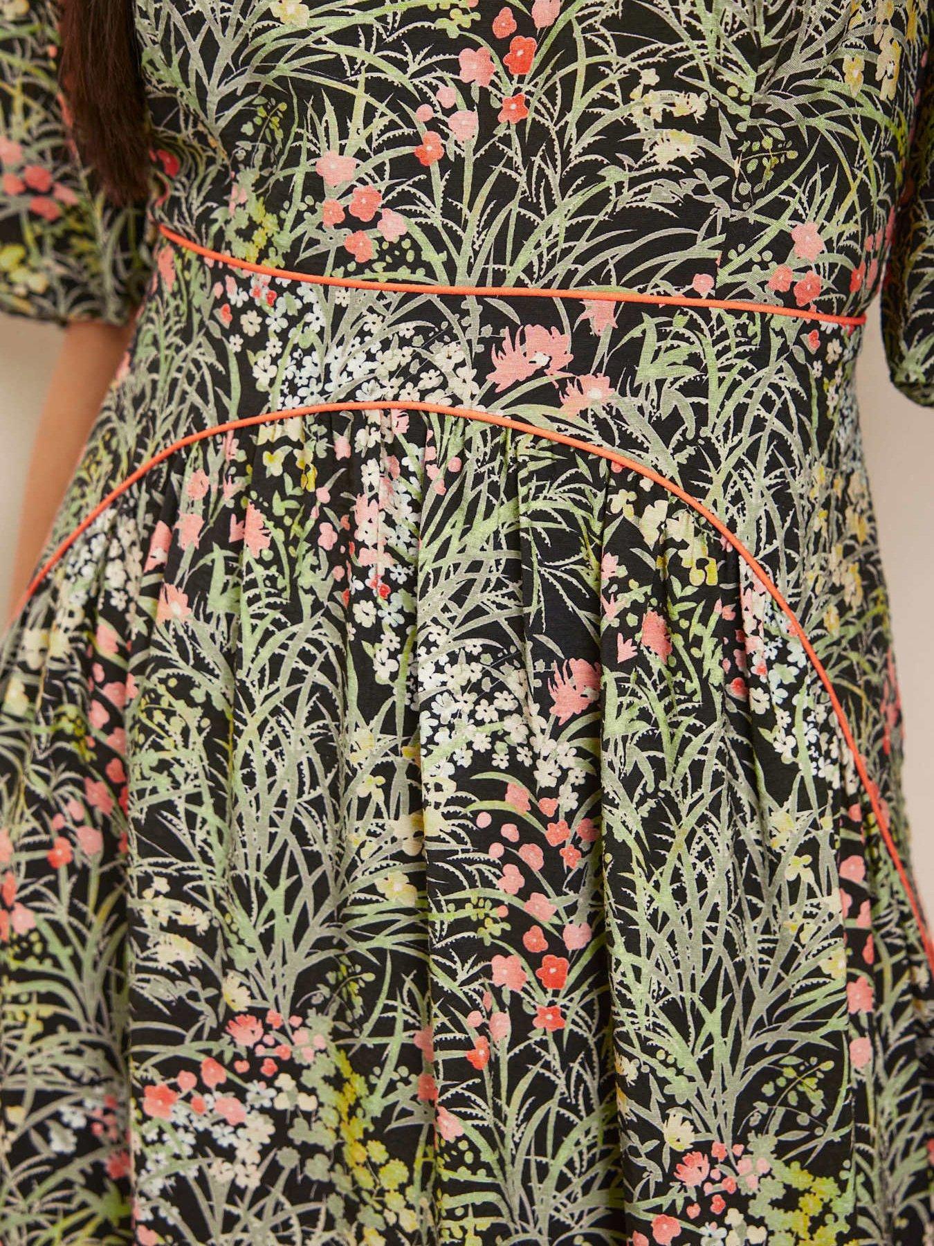 Mint Velvet Green Floral Print Midi Dress - Black | Very