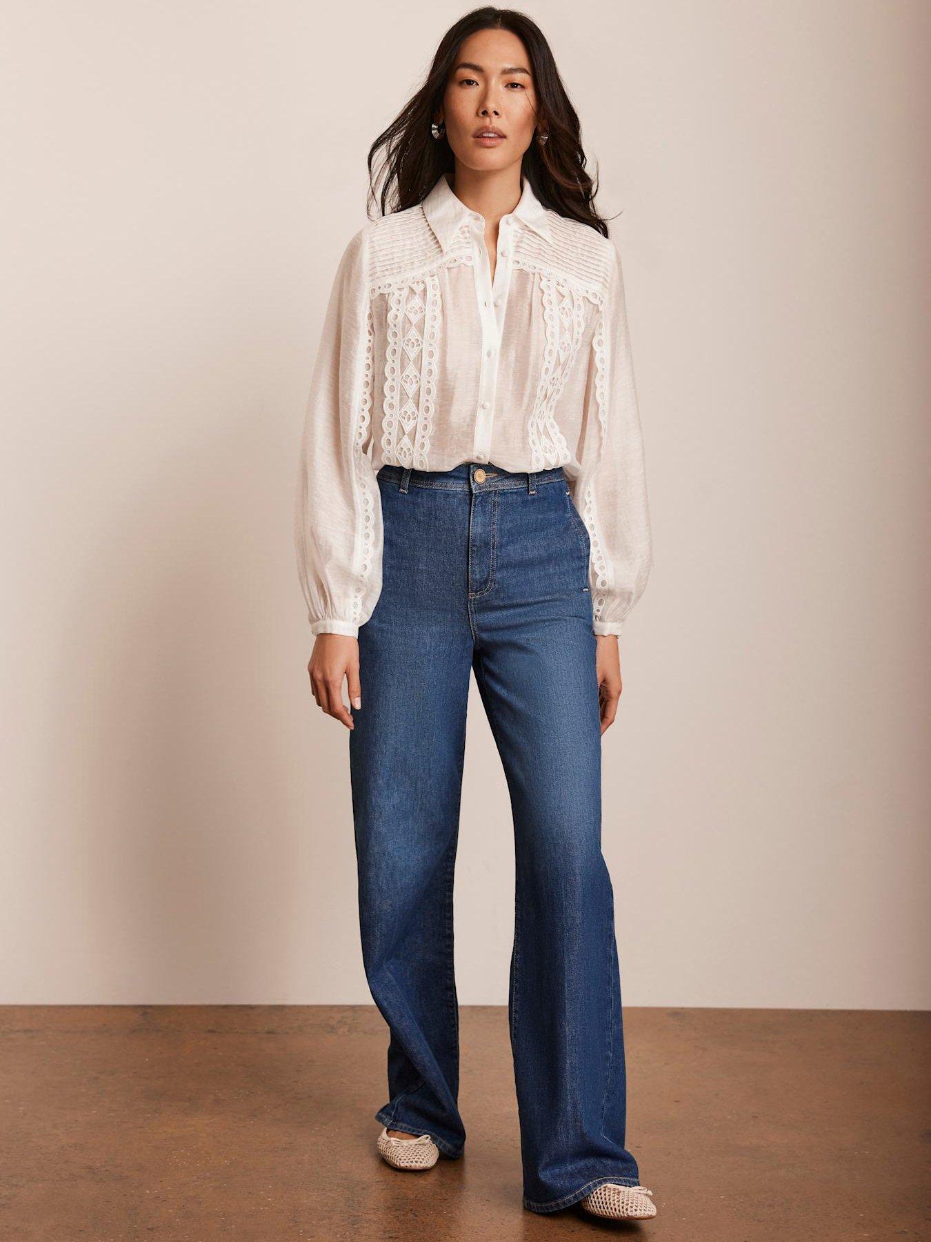 undefined Indigo Wash Wide Jeans - Blue