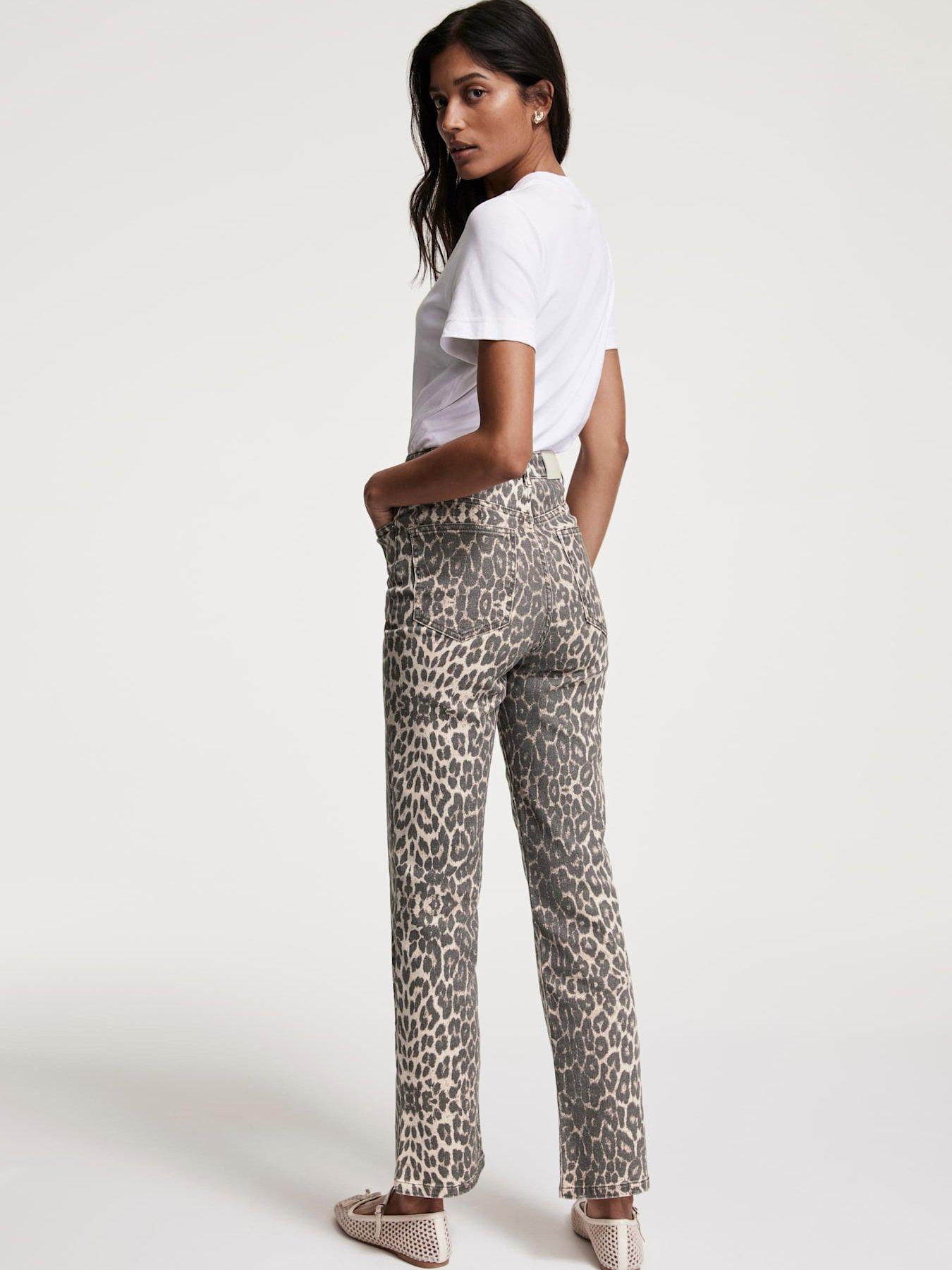 Image 2 of 6 of Mint Velvet Leopard Print Slim Jeans - Beige