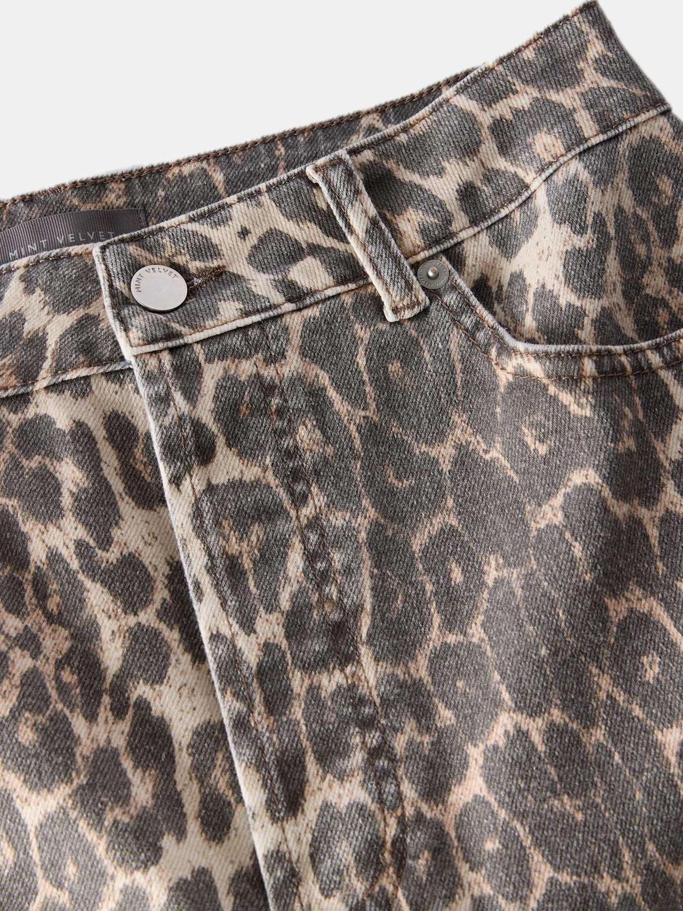 Image 4 of 6 of Mint Velvet Leopard Print Slim Jeans - Beige