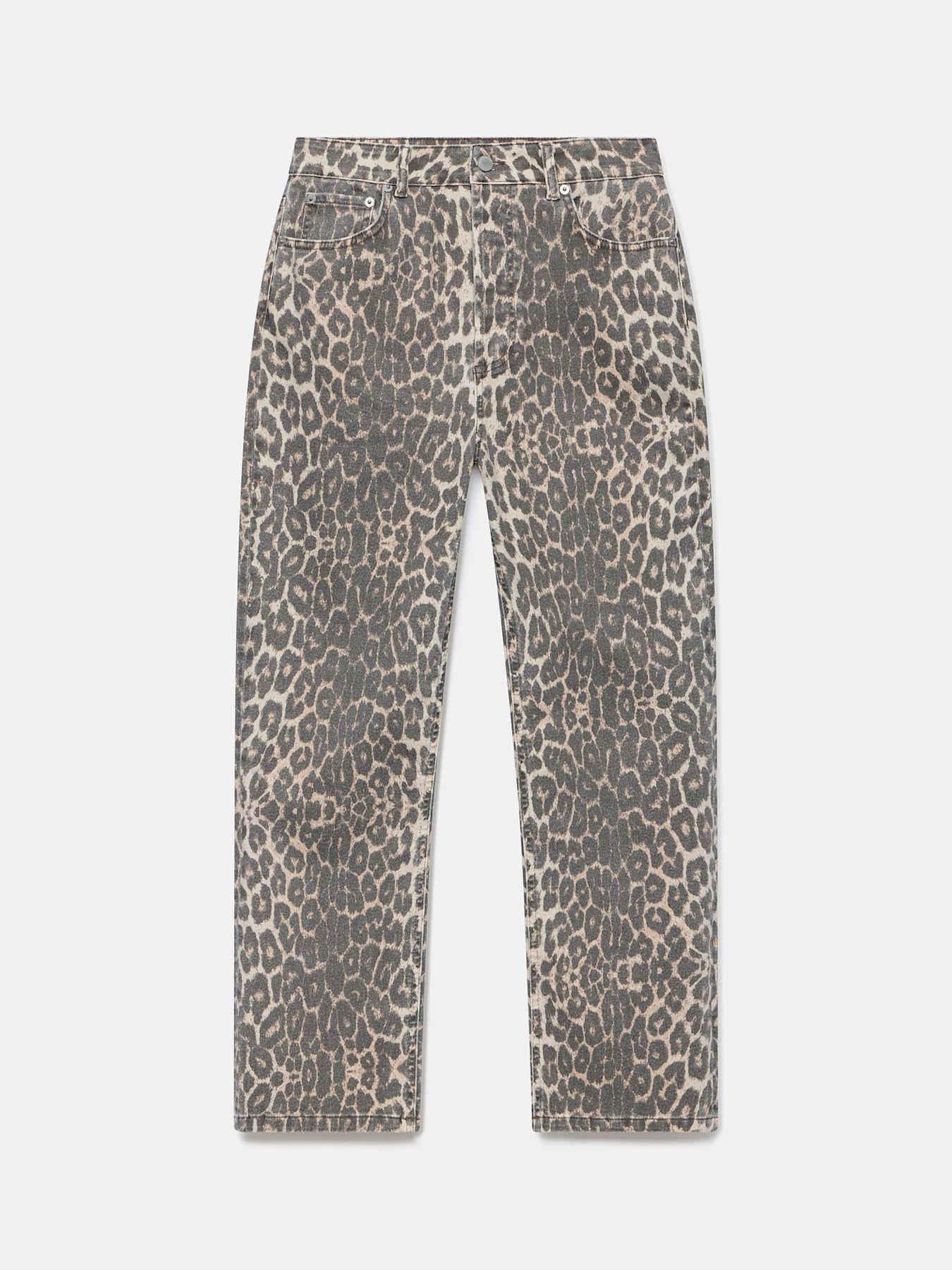 Image 5 of 6 of Mint Velvet Leopard Print Slim Jeans - Beige