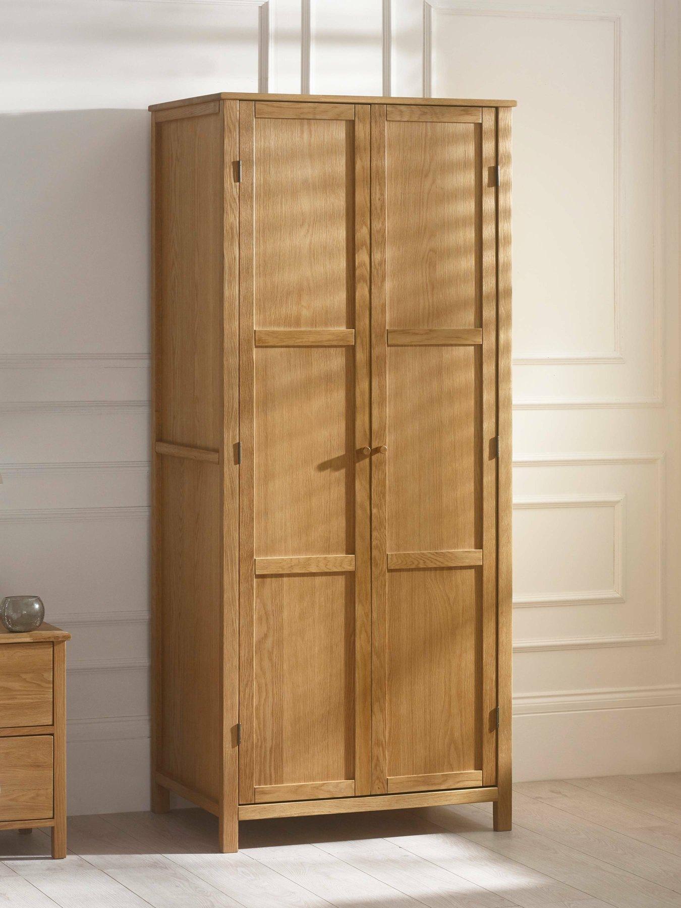 undefined Coxmoor 2 Door Wardrobe - Contains Solid Oak