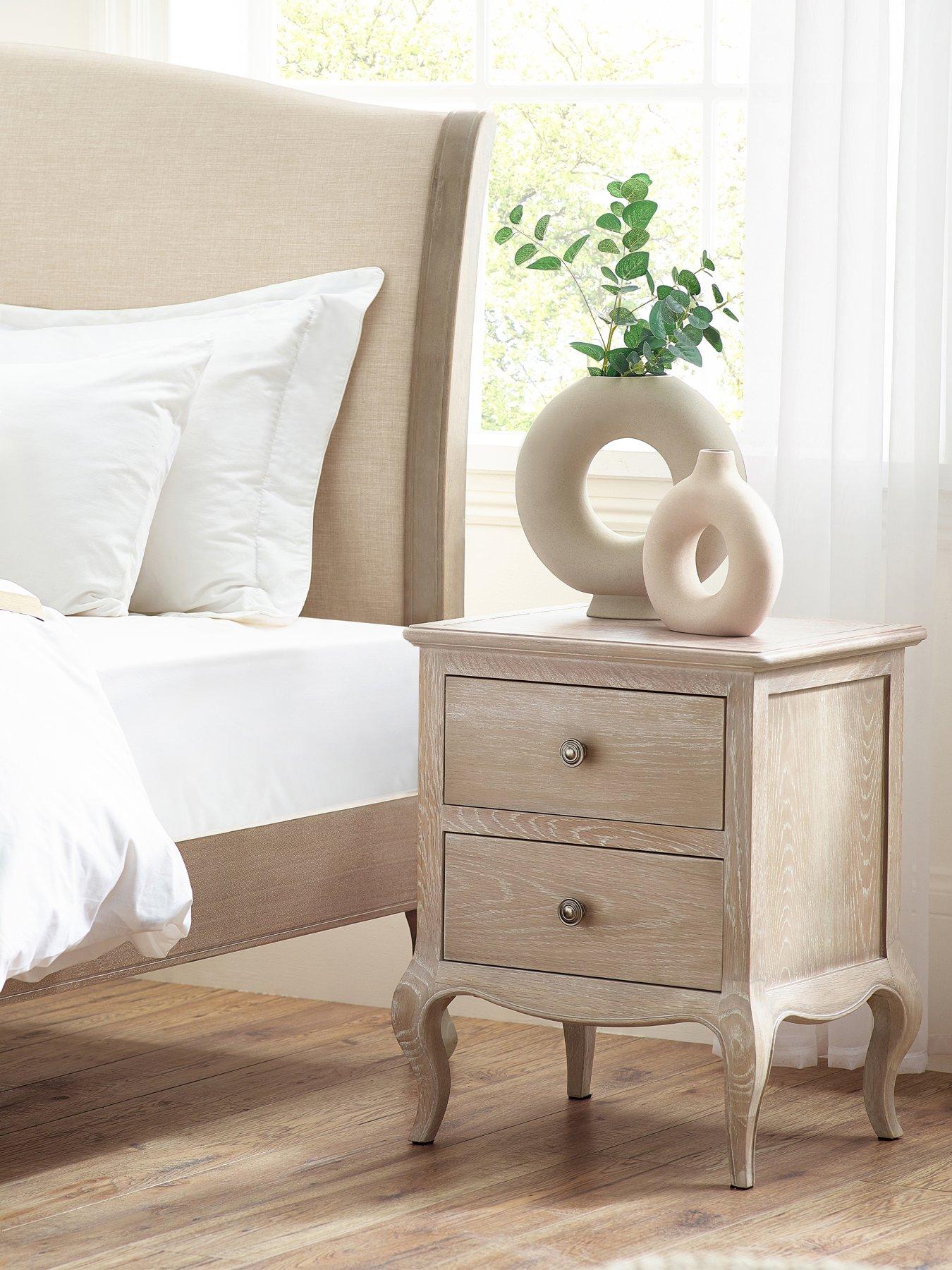 undefined Camille 2 Drawer Bedside - Contains Solid Oak