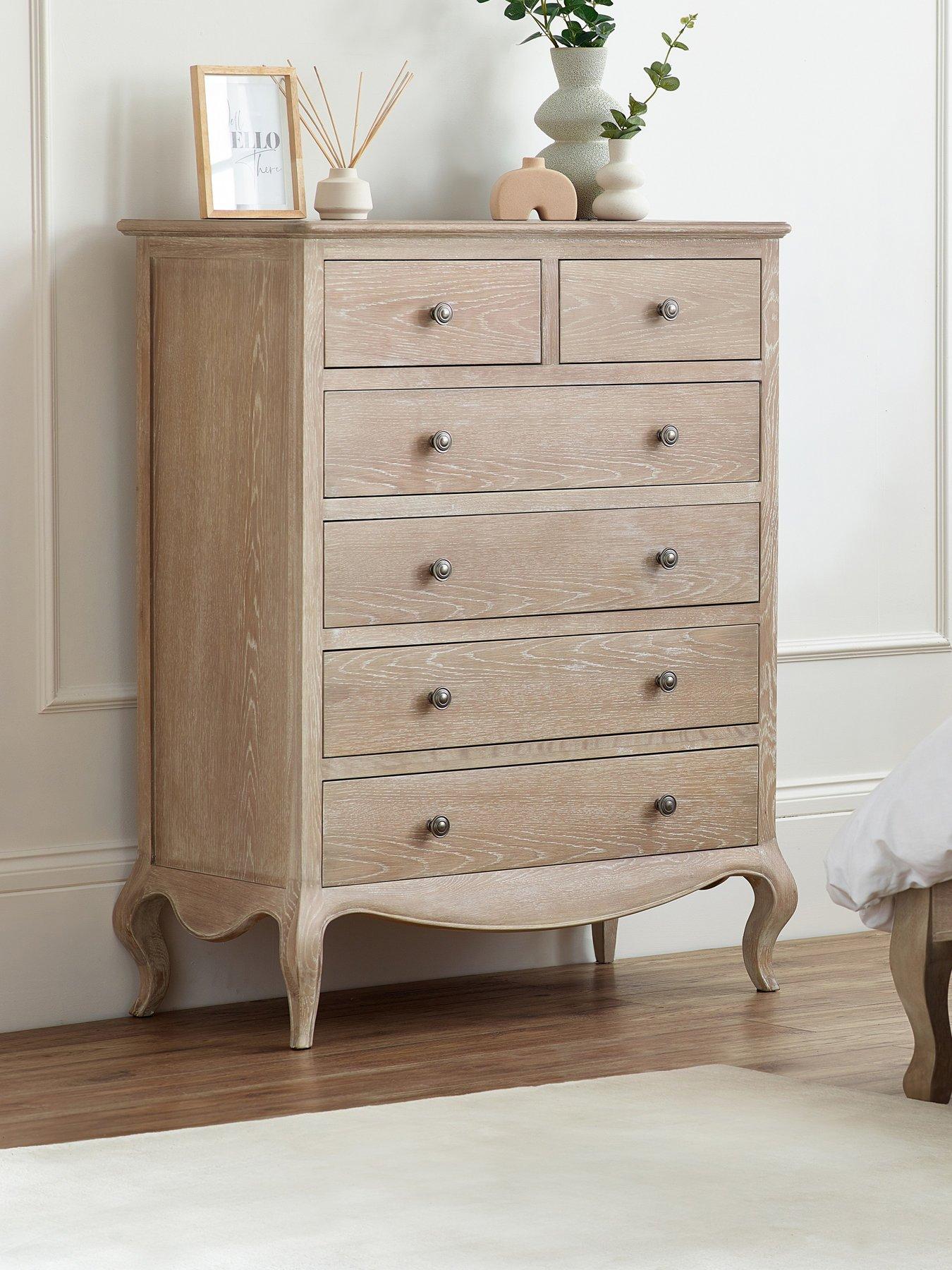 Julian Bowen Camille Ready Assembled 4 + 2 Drawer Chest - Contains Solid Oak