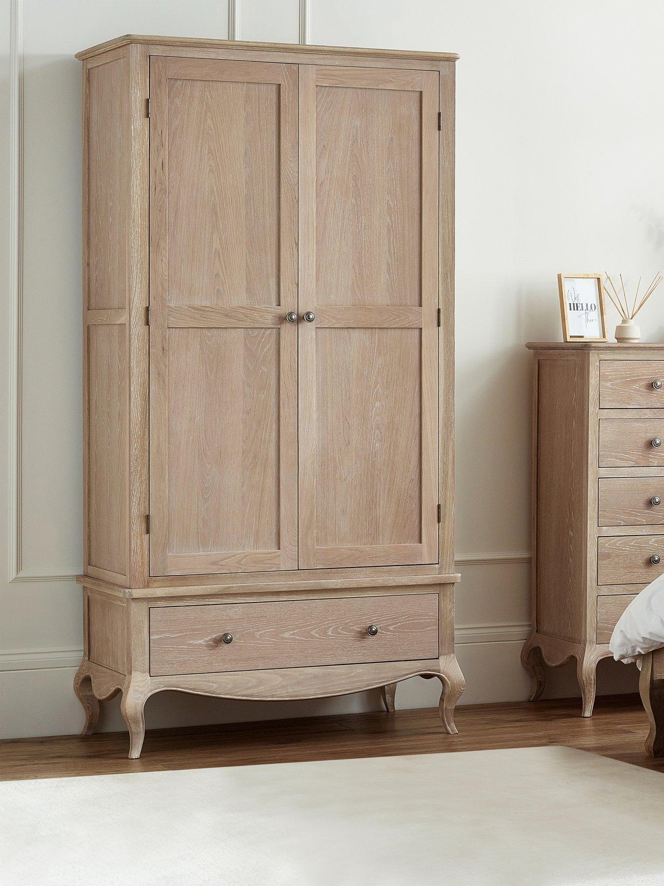 Julian Bowen Camille 2 Door, 1 Drawer Combination Wardrobe - Contains Solid Oak