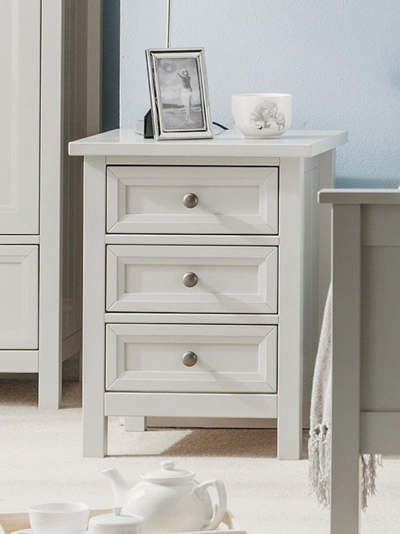 Image 1 of 5 of Julian Bowen Maine 3 Drawer Bedside Dove Grey
