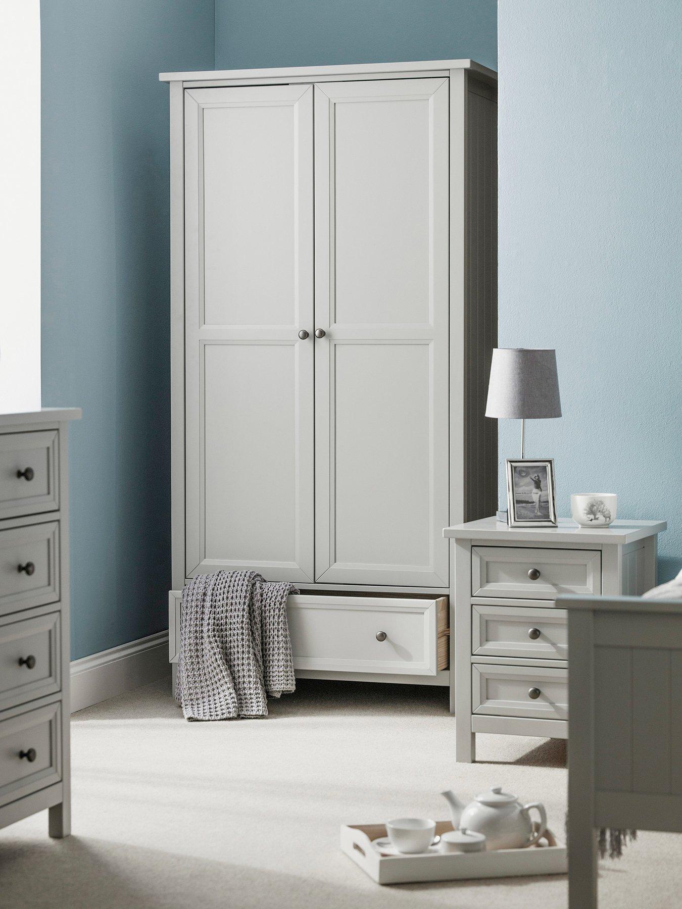 Julian Bowen Maine 2 Door Combination Wardrobe Dove Grey