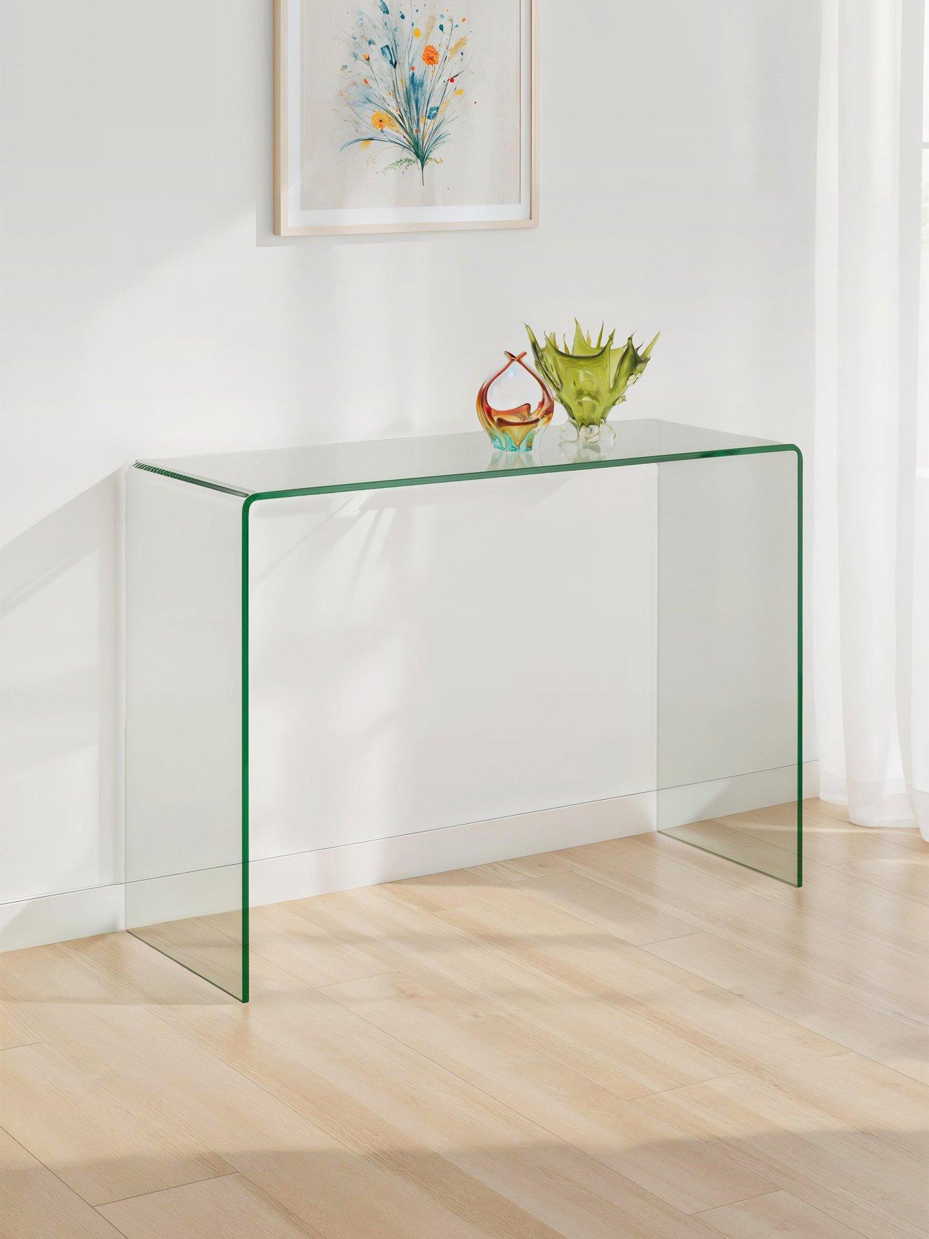 Julian Bowen Amalfi Bent Glass Console Table