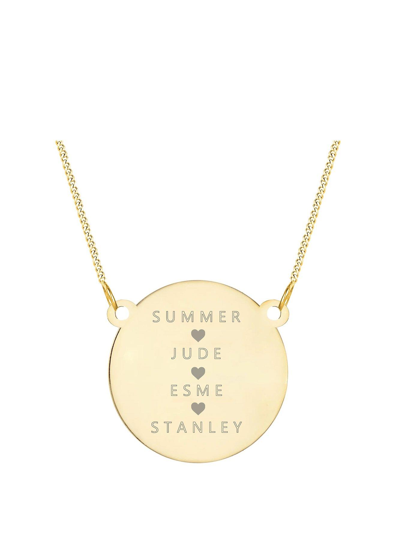The Love Collection Gold Plated Sterling Silver Personalised Heart Name Necklace (character limit to 32)