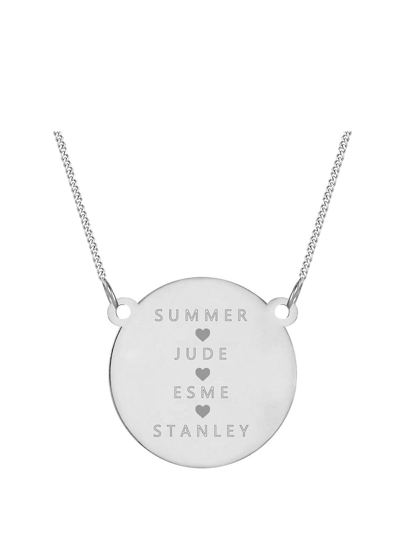 The Love Collection Sterling Silver Personalised Heart Name Necklace (character limit to 32)