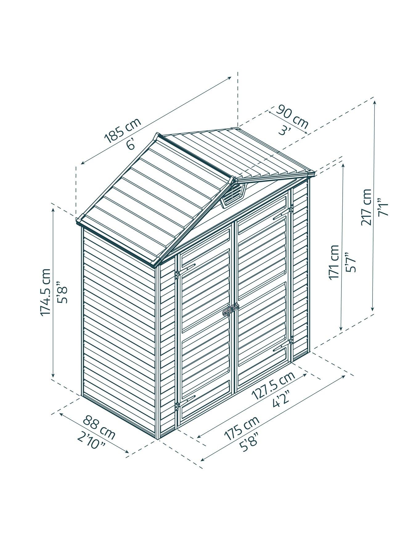 Image 5 of 5 of Canopia by Palram Skylight Shed 6X3 Dark Grey