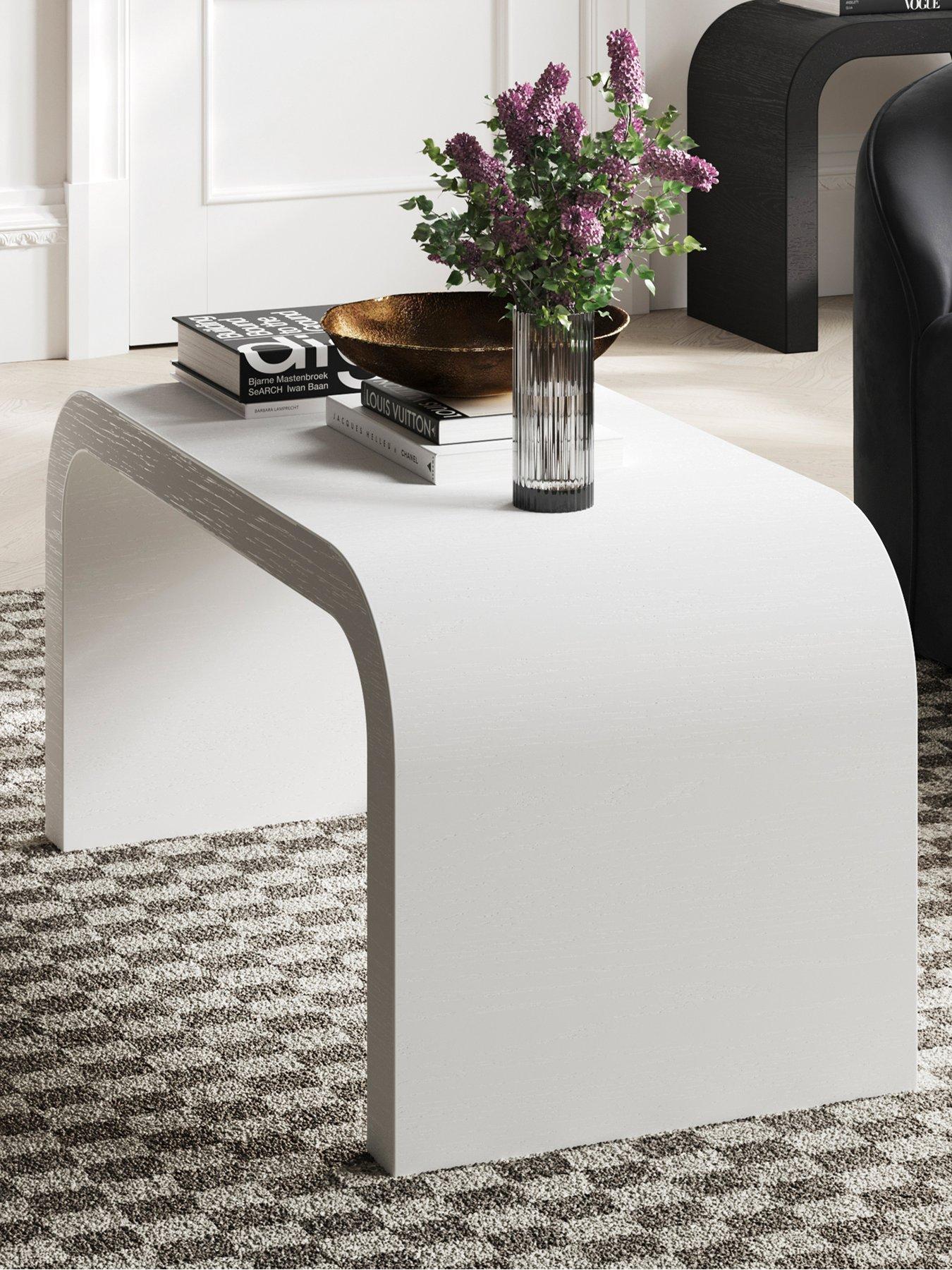 undefined Lake Curved Coffee Table - White