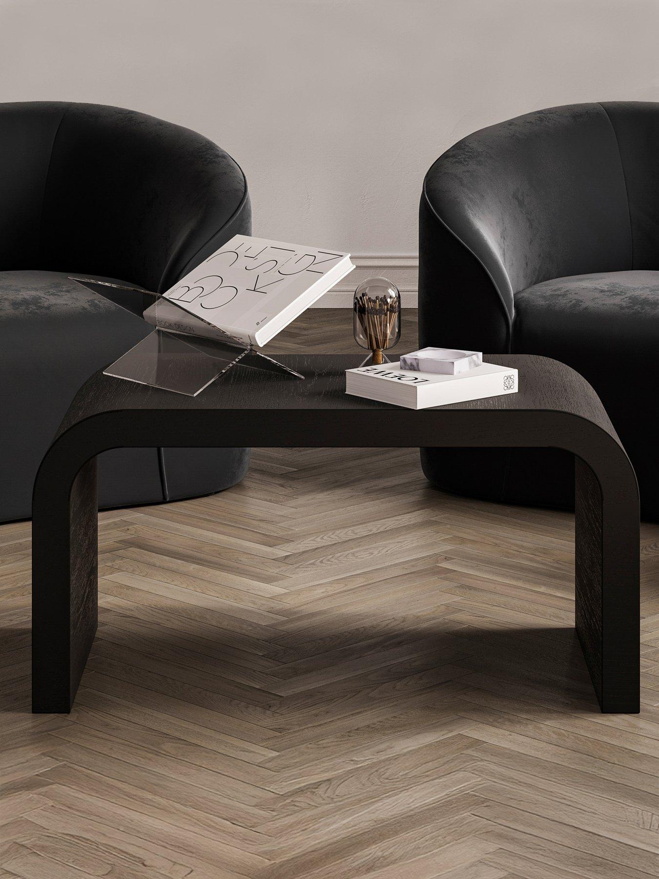 undefined Lake Curved Coffee Table - Black