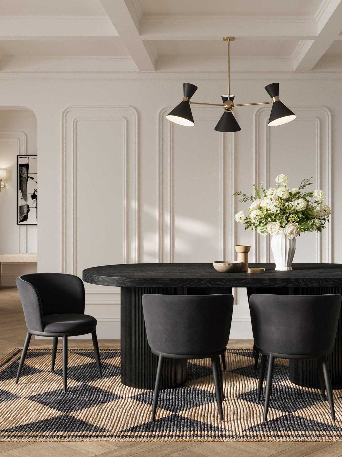 LPD Home Nova Set of 2 Dining Chairs - Black