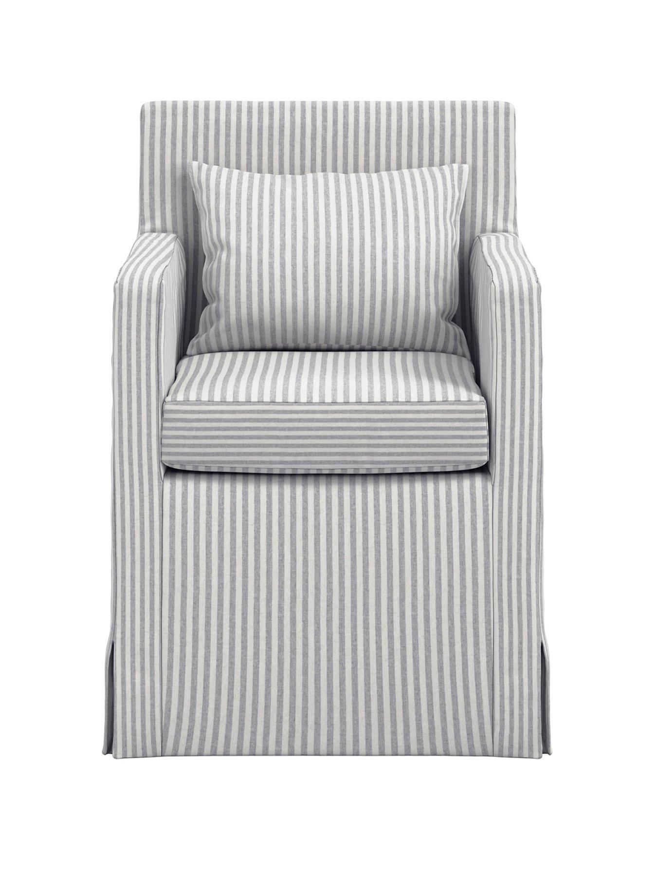 Image 2 of 7 of LPD Home Hettie Stripe Fabric Dining Chair