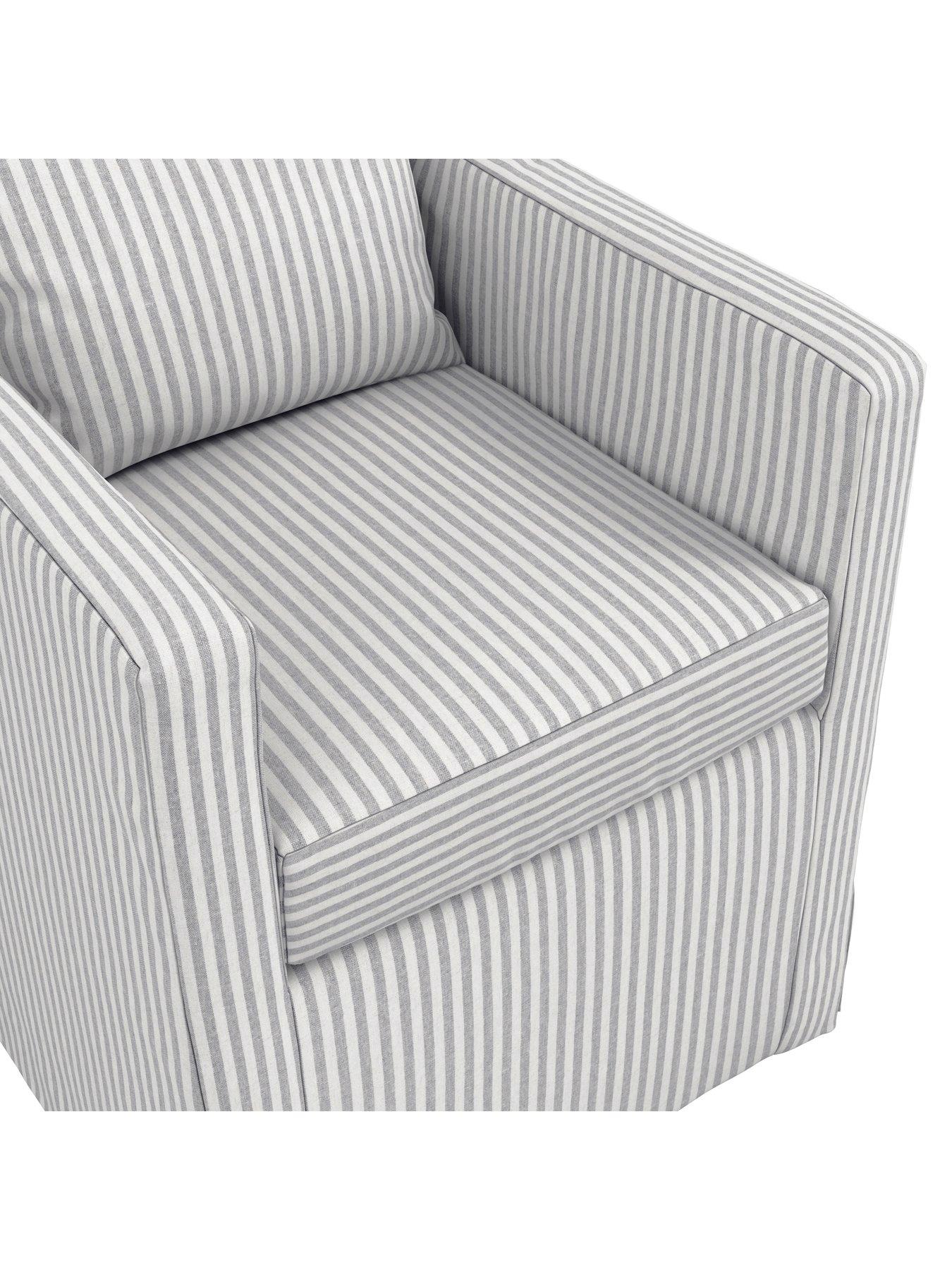 Image 4 of 7 of LPD Home Hettie Stripe Fabric Dining Chair