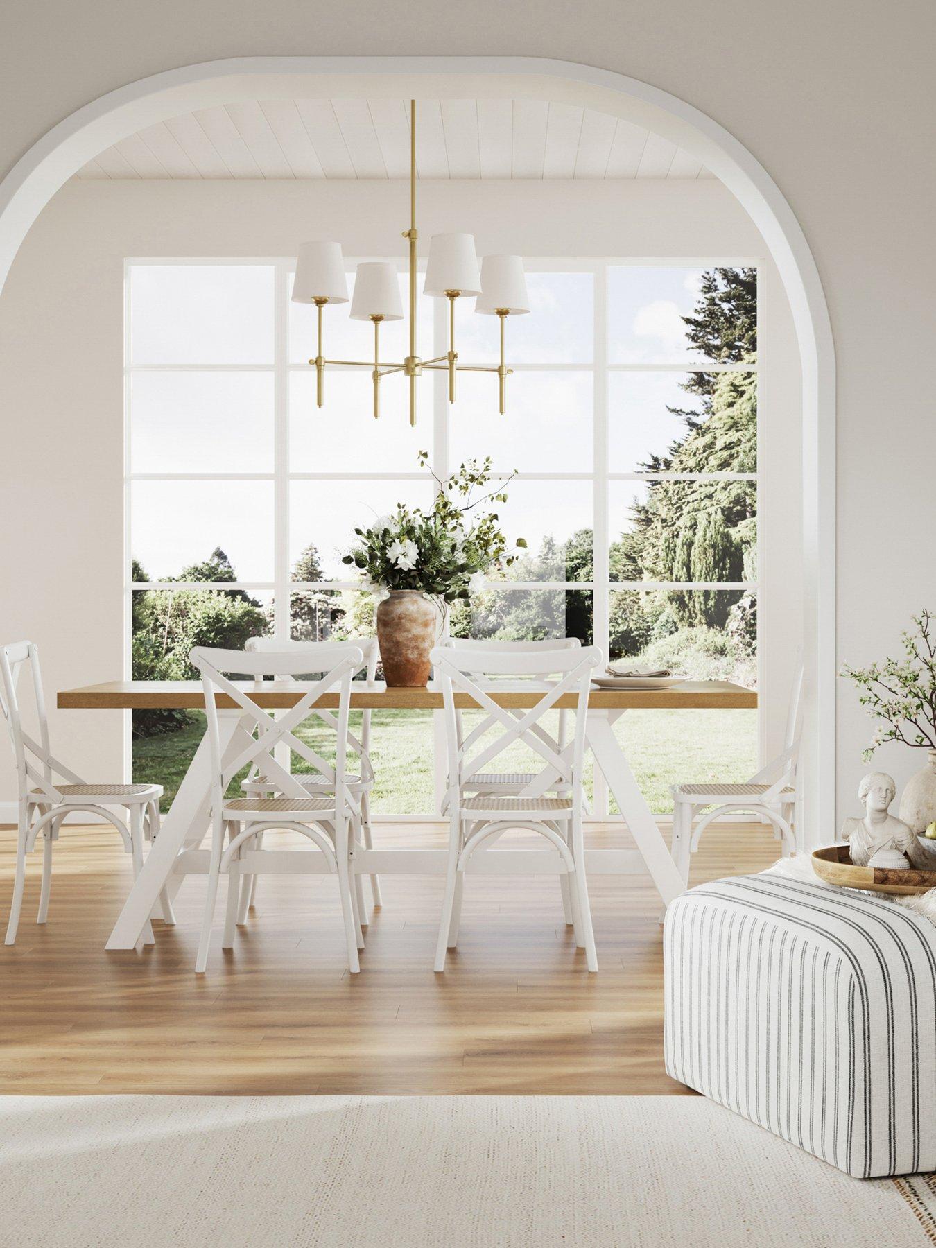 undefined Nantucket Dining Table - White / Latte