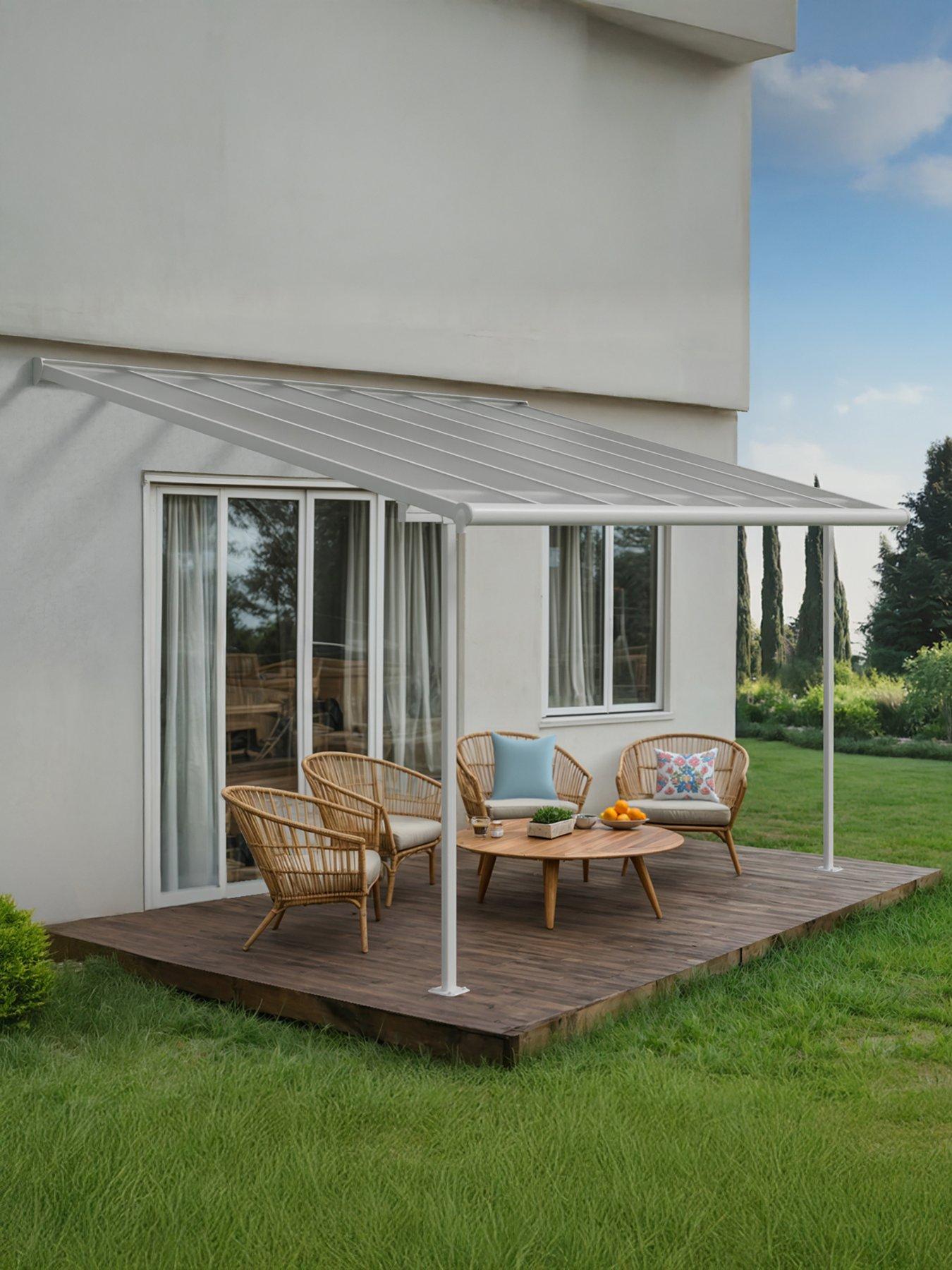 Product photograph of Canopia By Palram Sierra Patio Cover 3x4 25 White Clear from very.co.uk