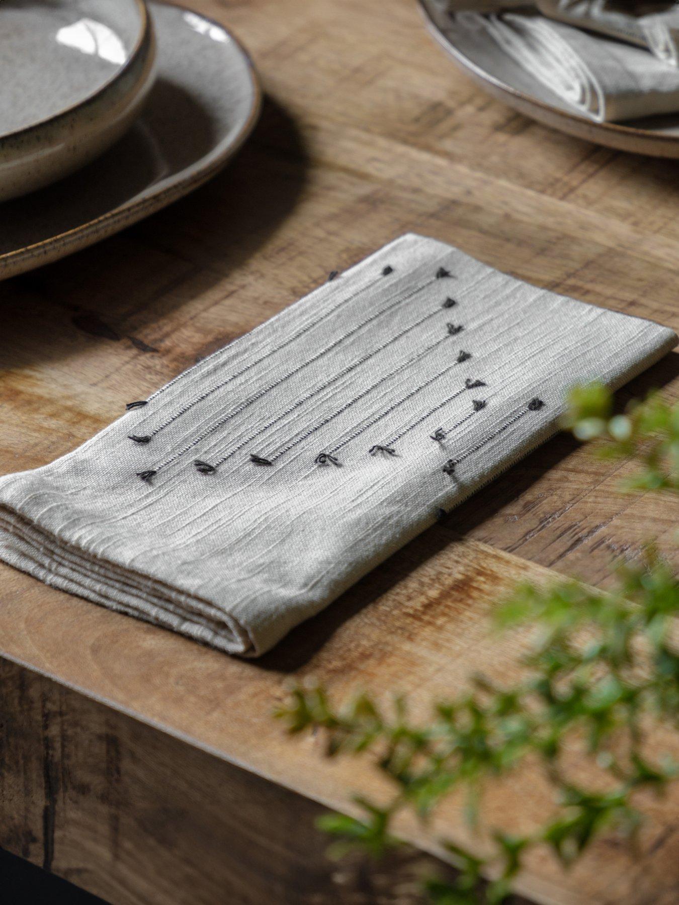 Product photograph of Gallery Boheme Diamond Weave Napkins Ndash Set Of 4 from very.co.uk