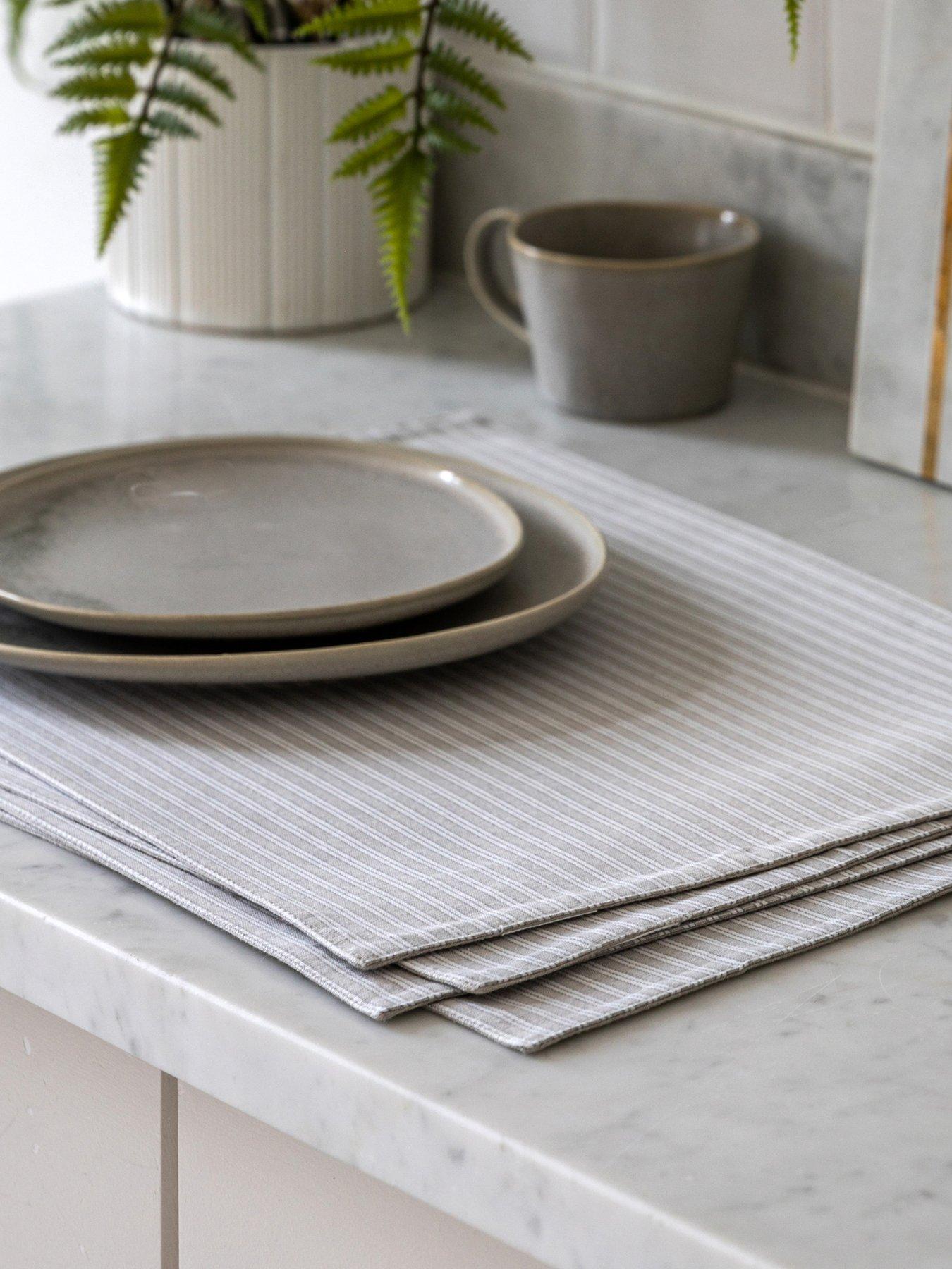 undefined Striped Woven Placemats – Set of 4