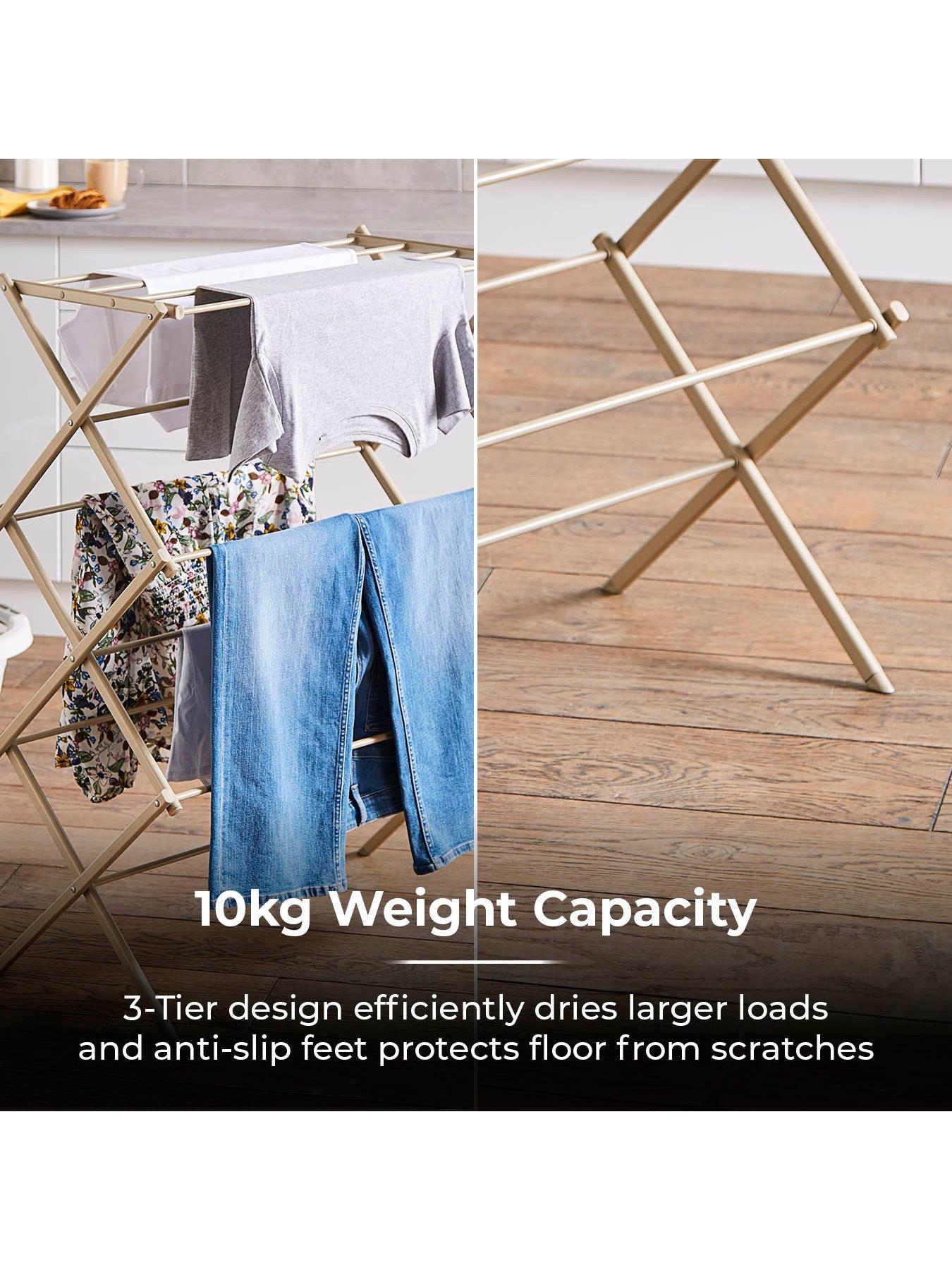 Image 5 of 6 of Tower 3 Tier Compact Foldable Clothes Airer, Latte