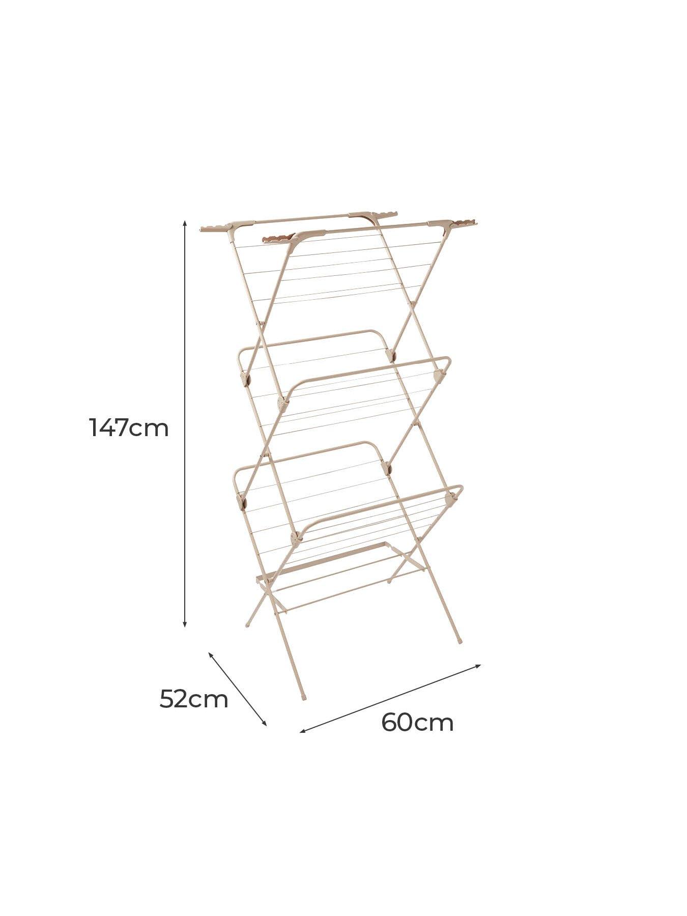 Tower Tier Concertina Foldable Clothes Airer, Latte Very