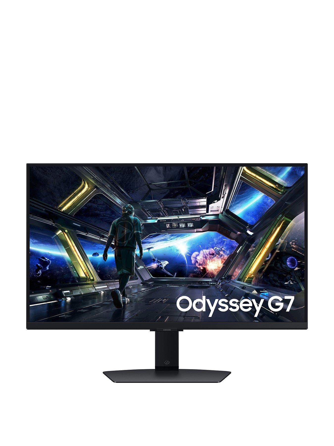 Image 1 of 7 of Samsung Odyssey G7 LS27DG702EUXXU Gaming Monitor - 27in 4K (3840x2160) UHD, IPS, 144Hz - with Speakers