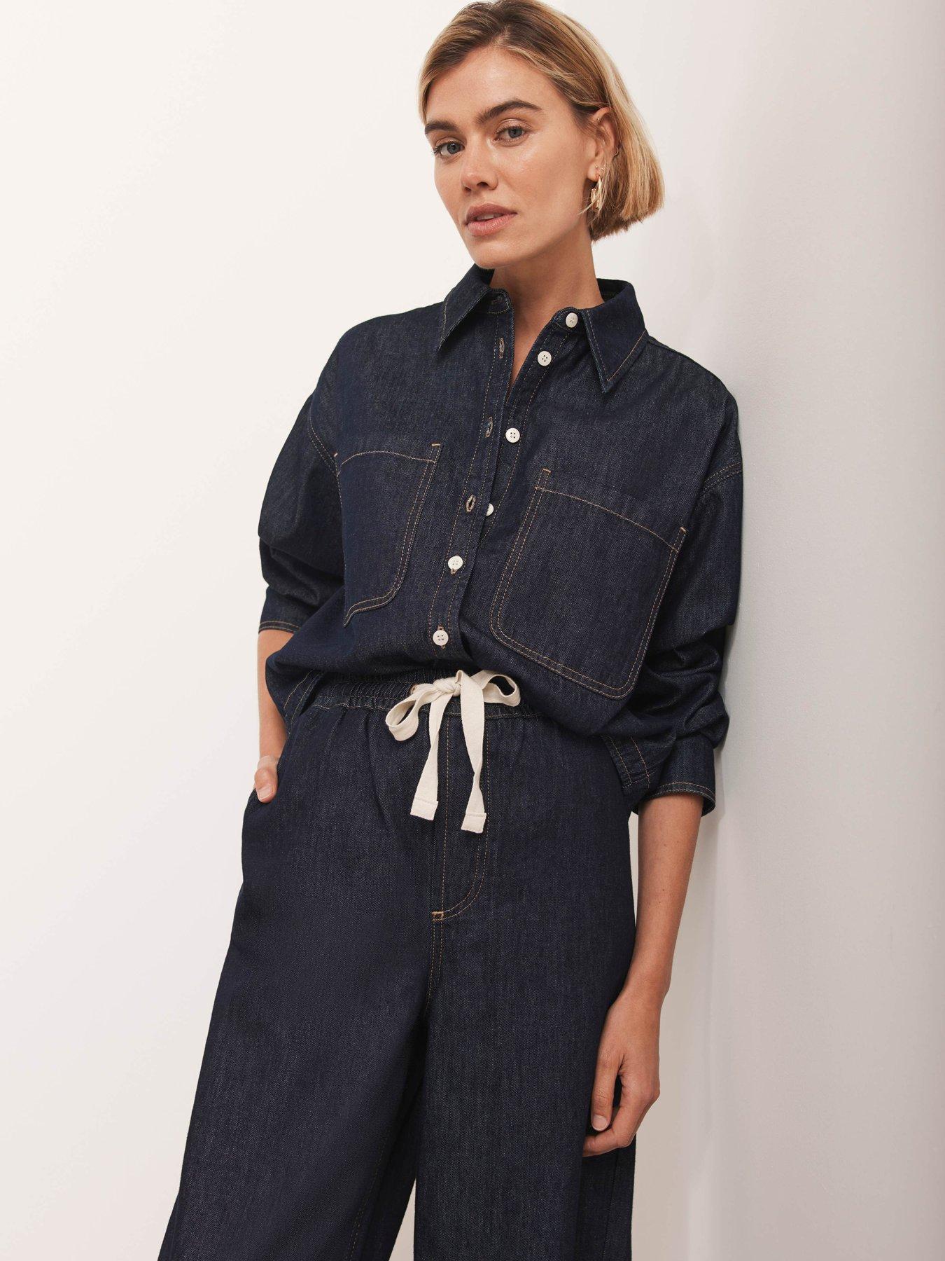 undefined Dark Indigo Denim Shirt - Navy