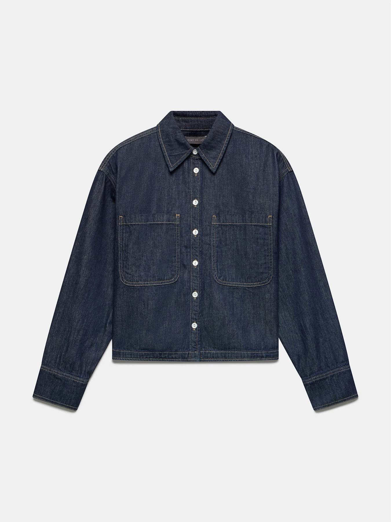 undefined Dark Indigo Denim Shirt - Navy
