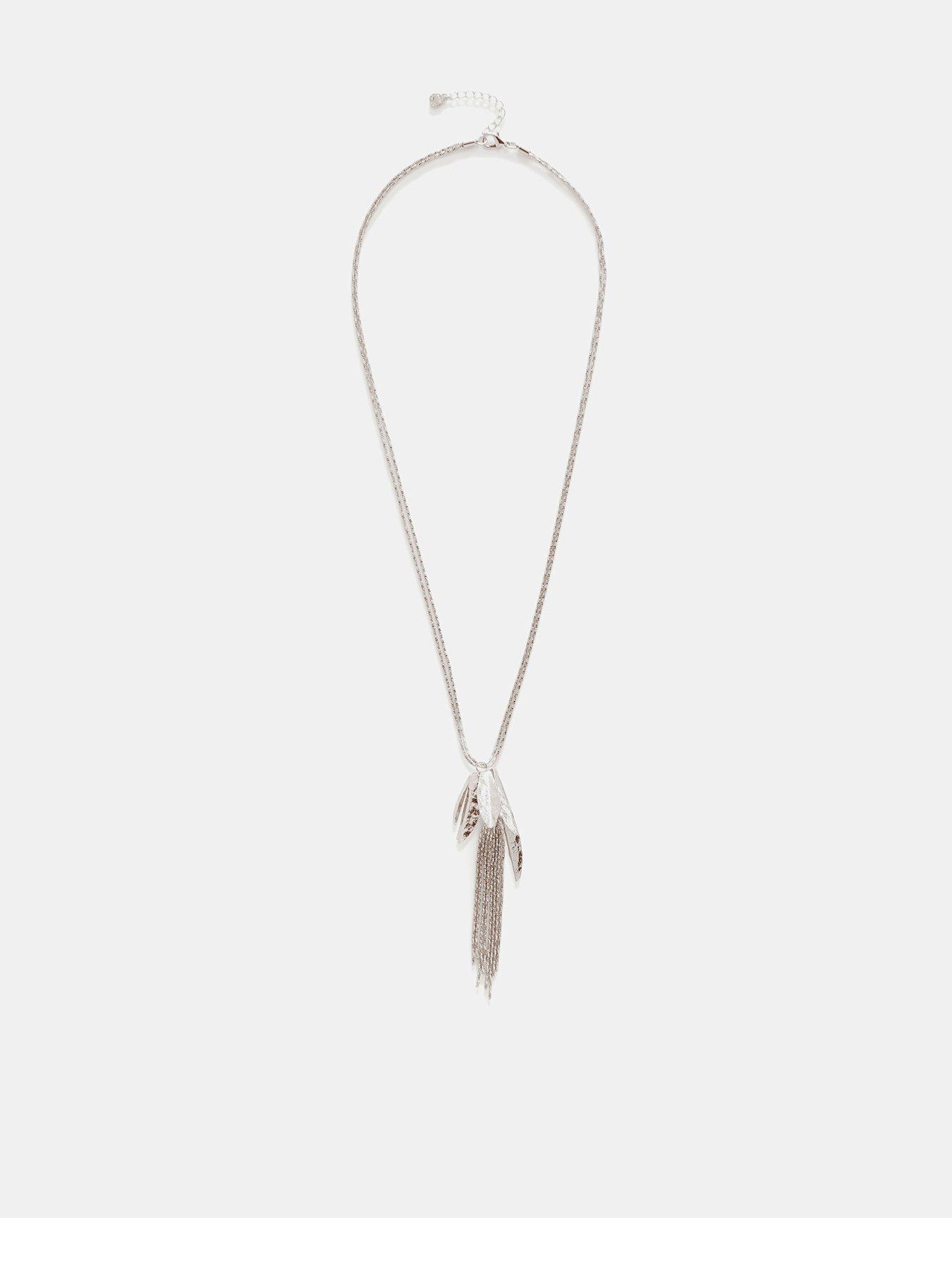undefined Silver Tone Floral Pendant Necklace - Silver