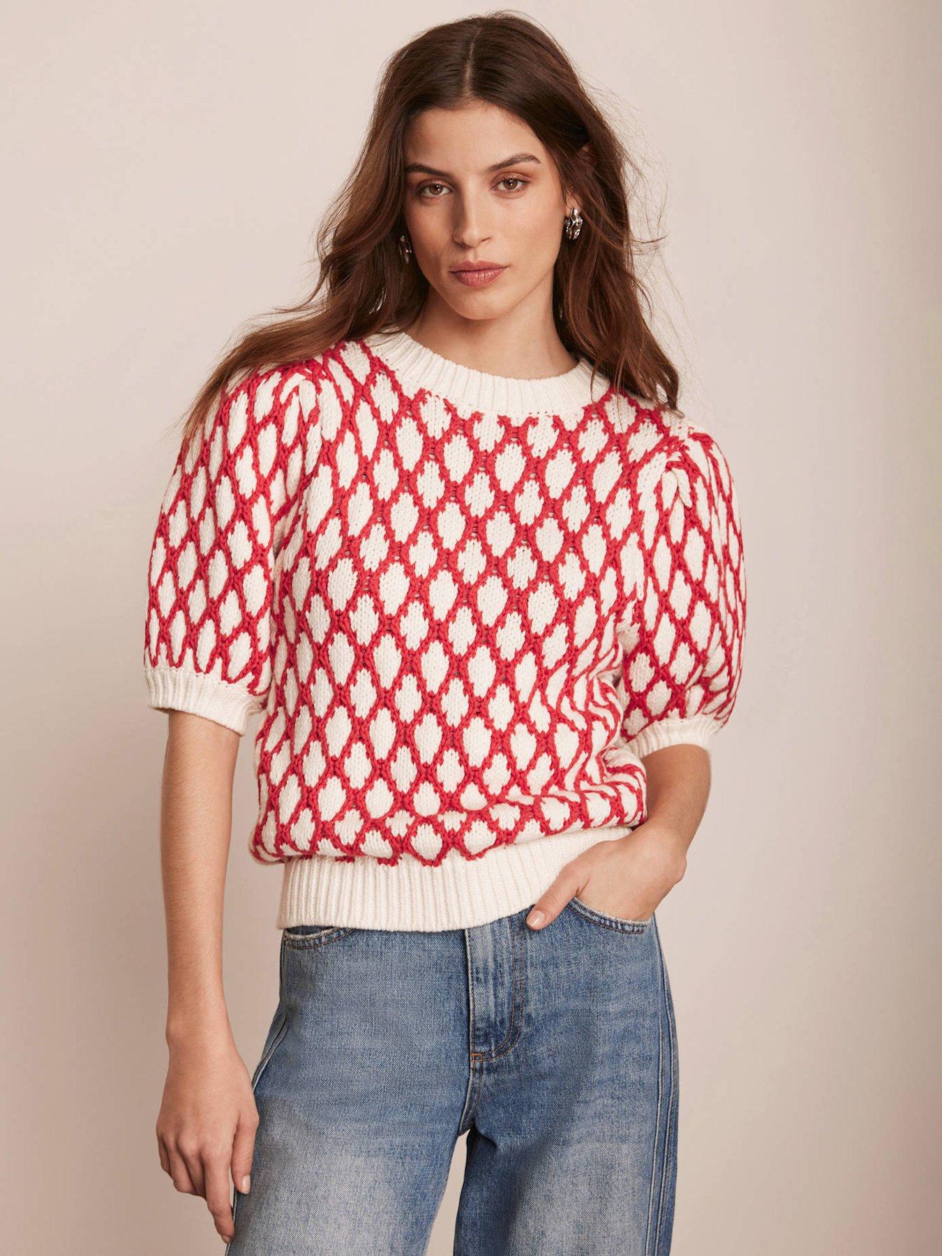 undefined Graphic Knit Top - Red