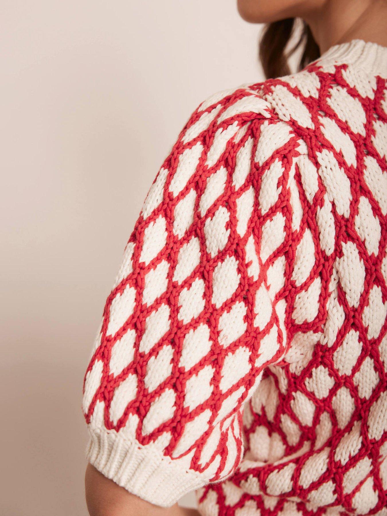 Image 5 of 6 of Mint Velvet Graphic Knit Top - Red
