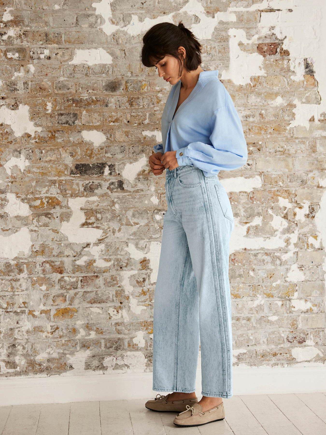 Image 2 of 6 of Mint Velvet Light Indigo Relaxed Tapered Jeans - Blue