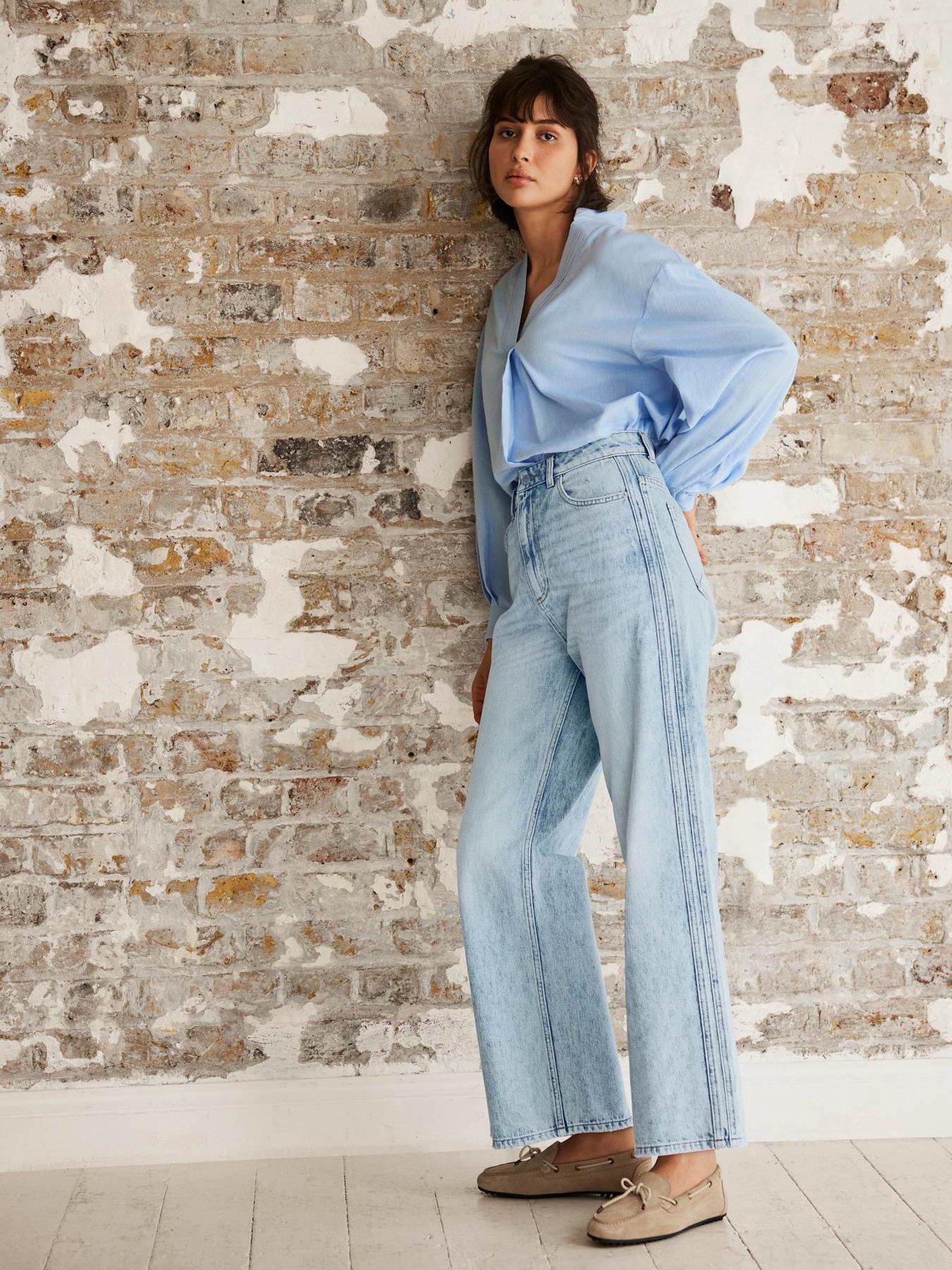 Image 3 of 6 of Mint Velvet Light Indigo Relaxed Tapered Jeans - Blue