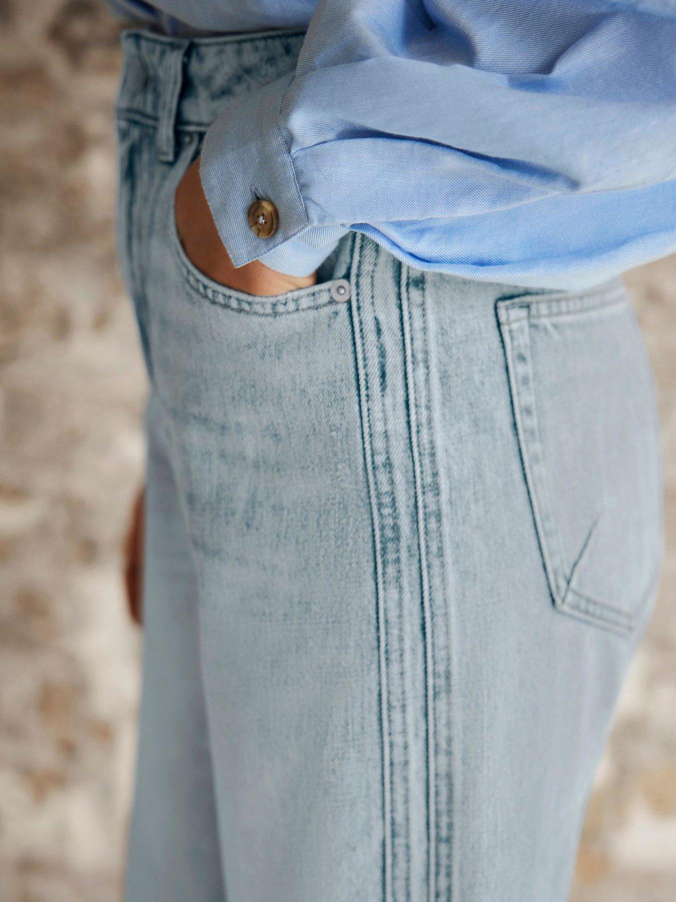 Image 5 of 6 of Mint Velvet Light Indigo Relaxed Tapered Jeans - Blue