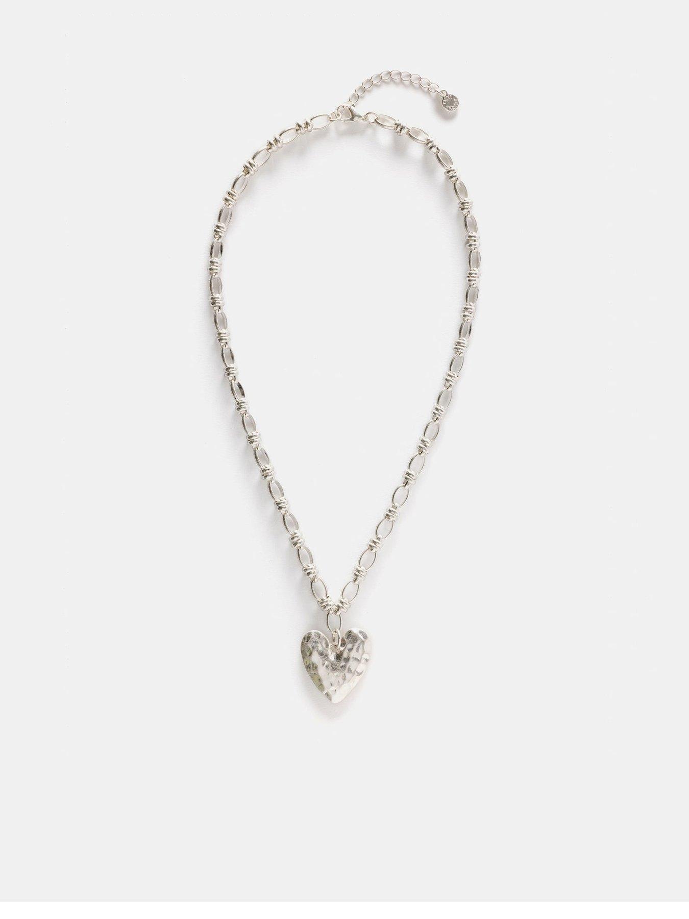 undefined Tone Heart Chain Necklace - Silver