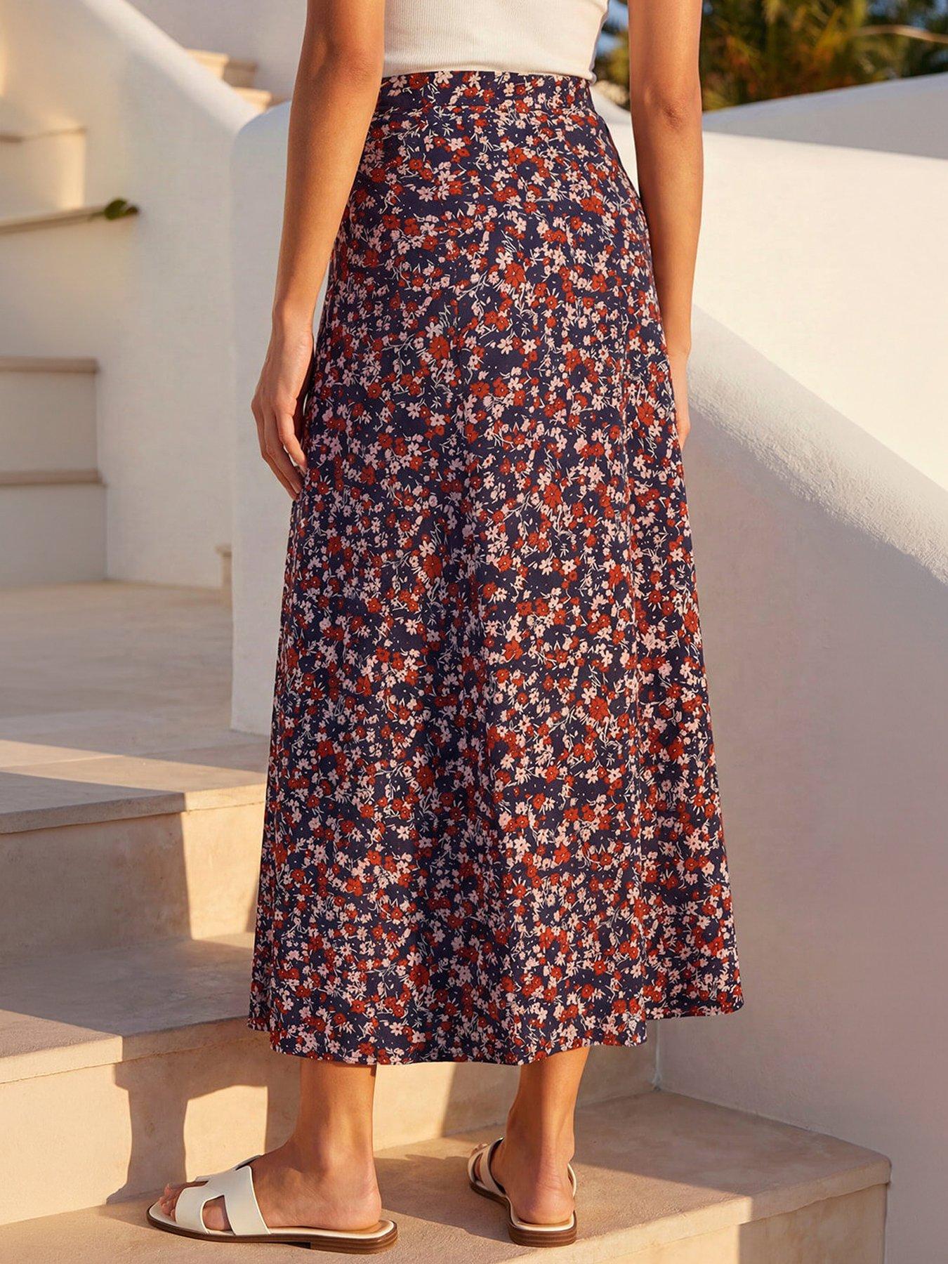 Diana Skirt - Navy Floral