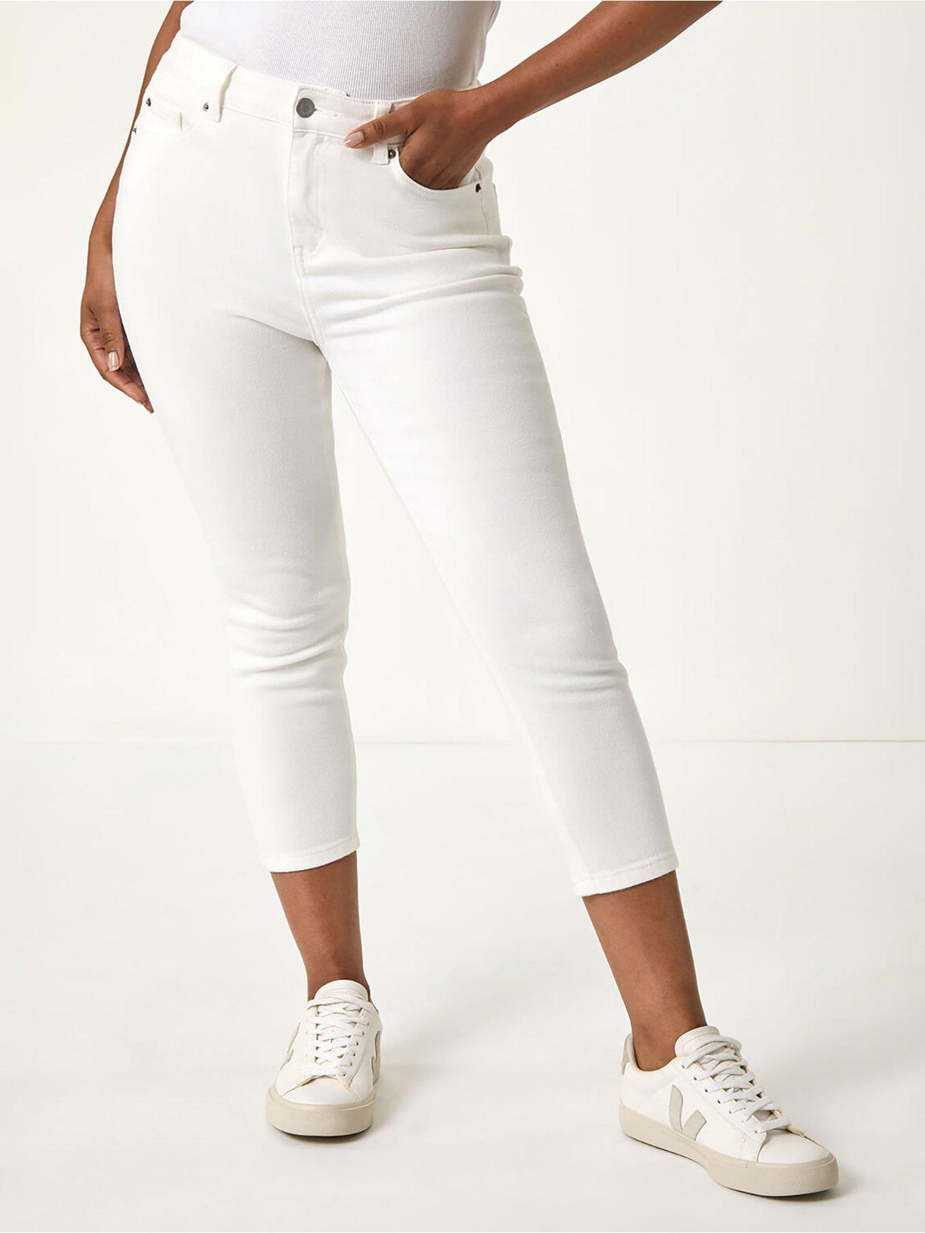Roman Petite Slim Crop Stretch Jeans - White