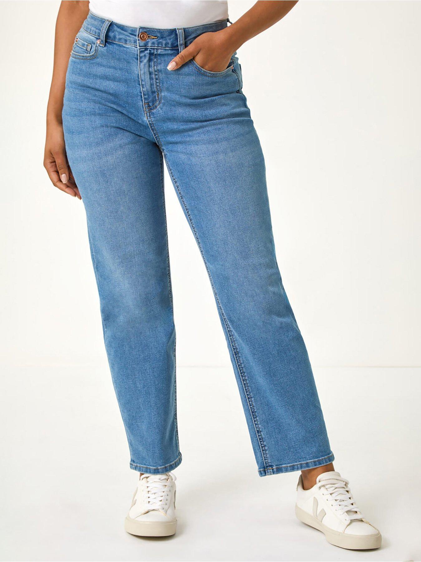 undefined Petite Stretch Straight Leg Jeans - Denim