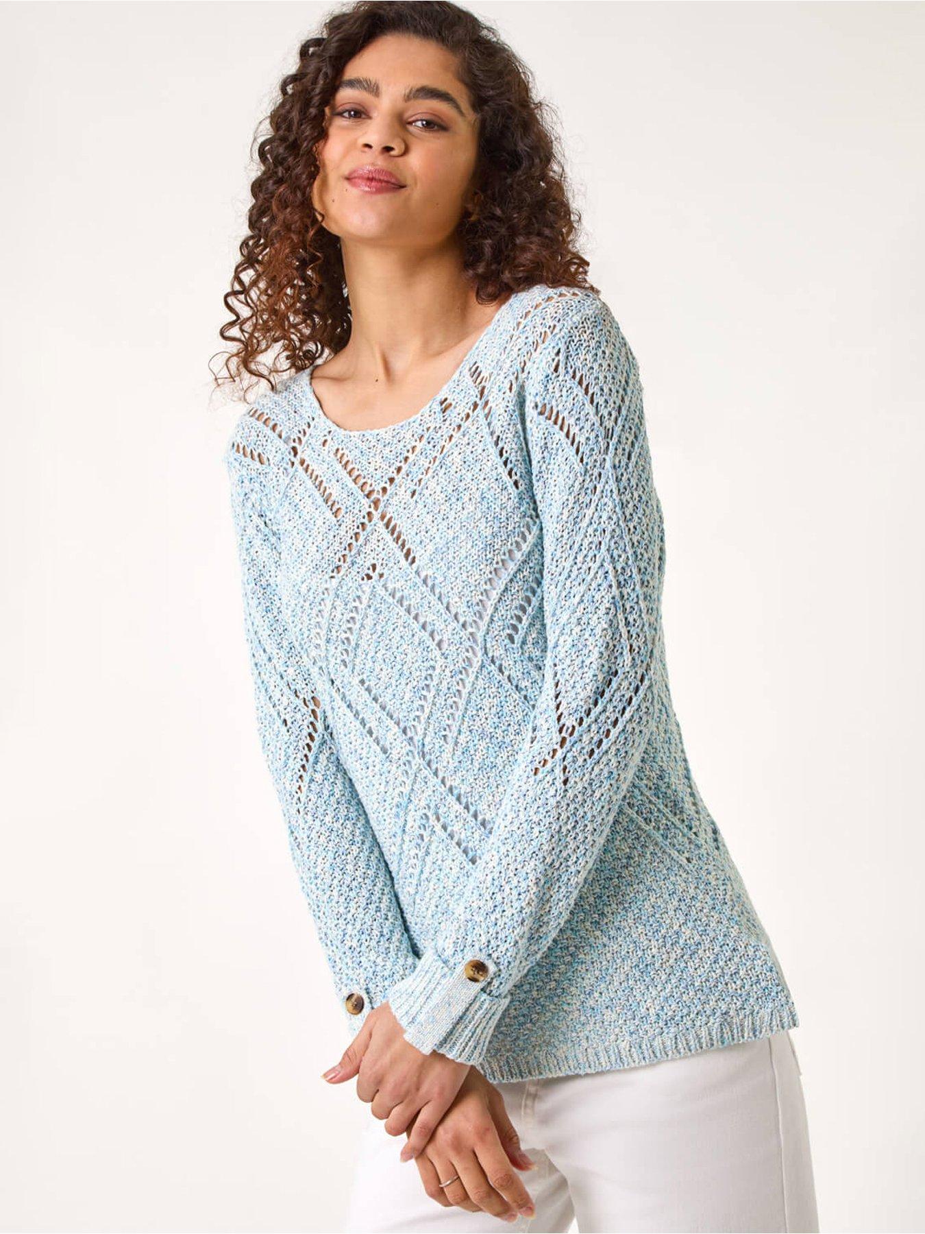 undefined Diamond Textured Jumper - Blue