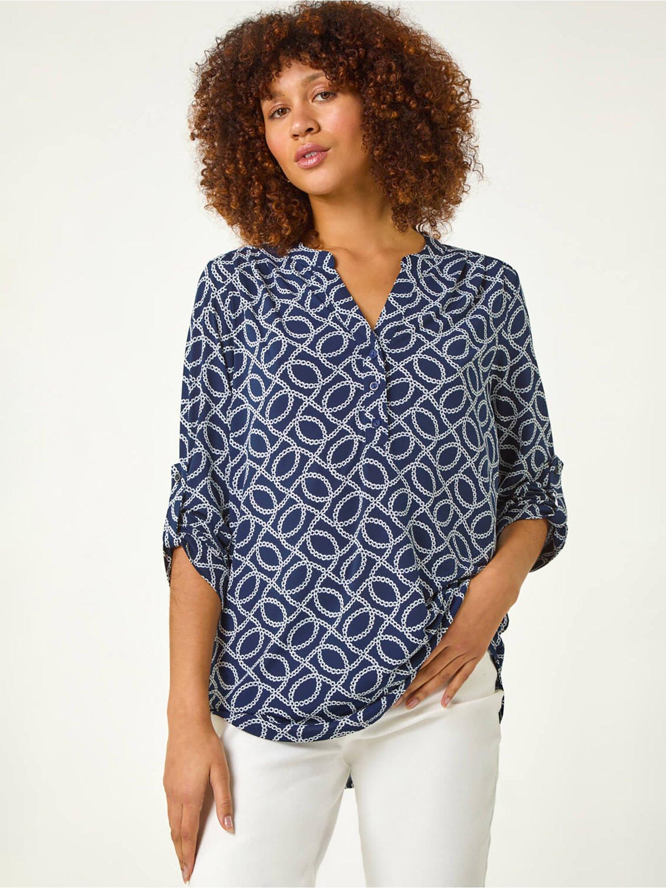 undefined Textured Abstract Print Shirt - Navy