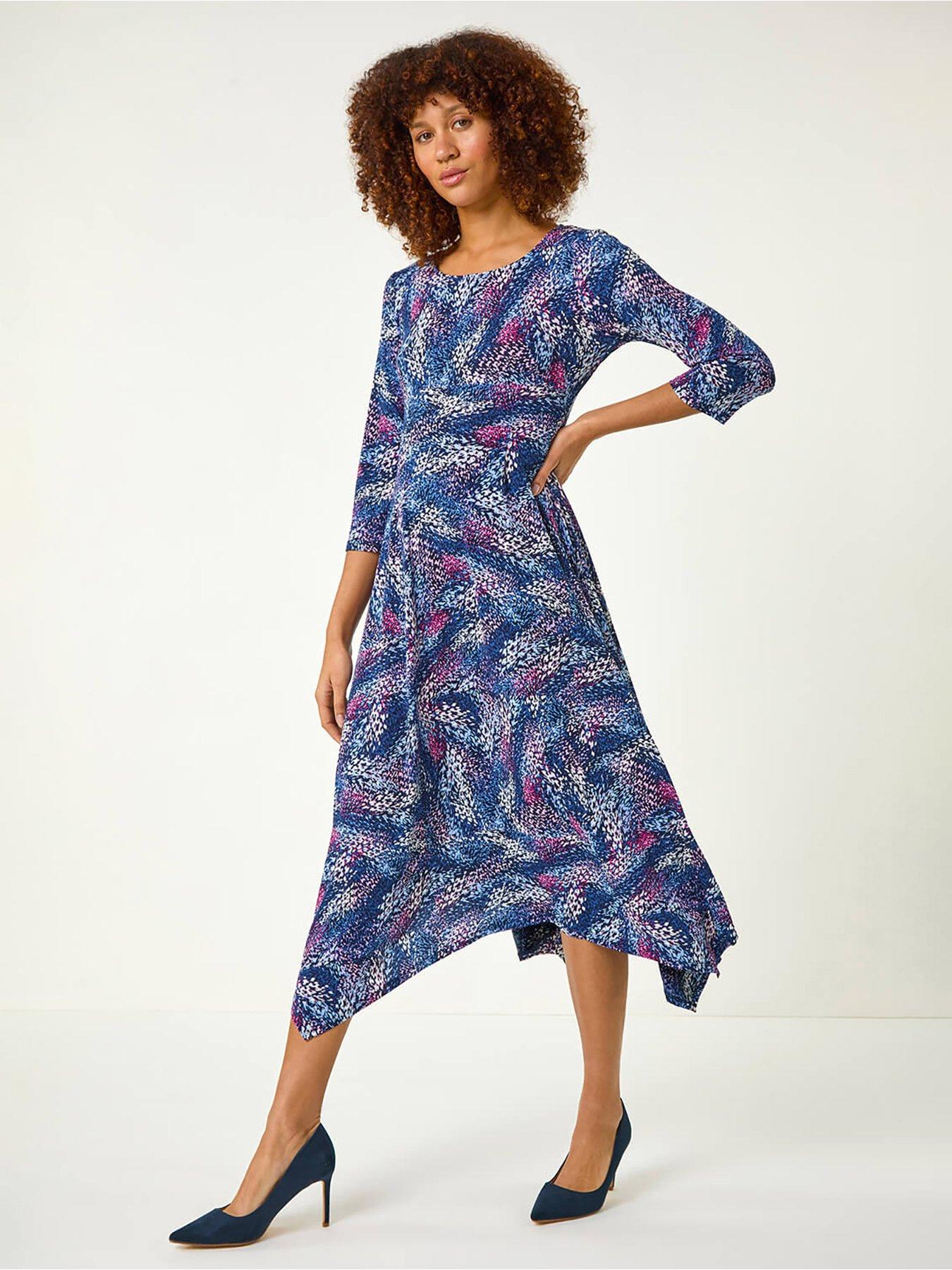 undefined Abstract Hanky Hem Midi Dress - Pink